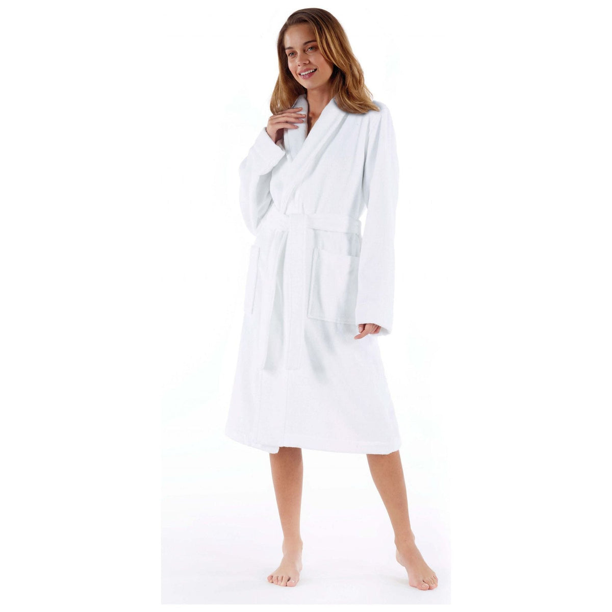 Halat baie VALENCIA, alb, bumbac, marime L