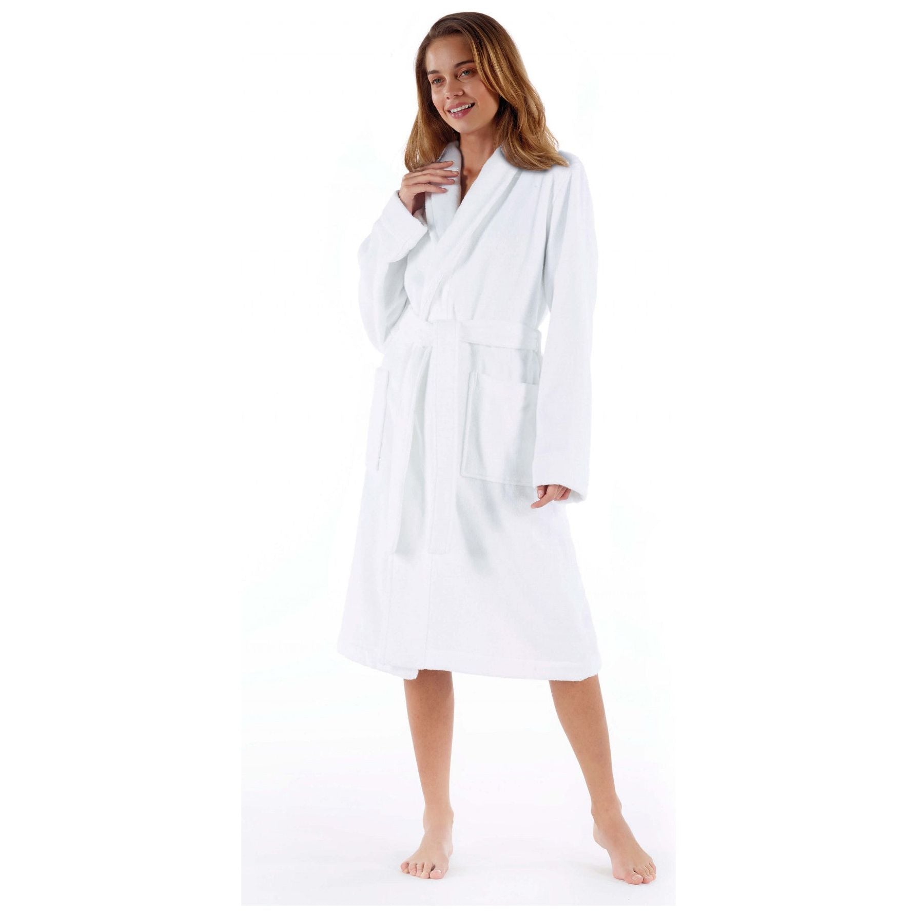 Halat baie VALENCIA, alb, bumbac, marime L