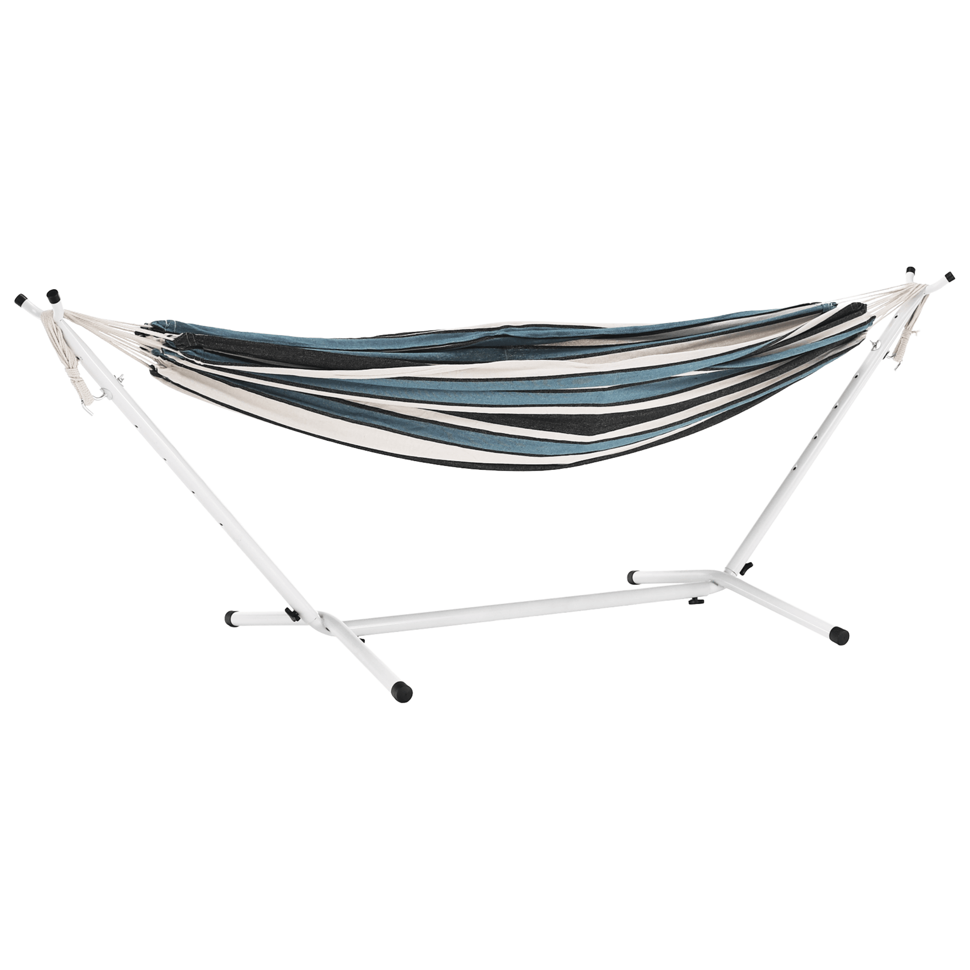 Hamac KABUKI, albastru/alb, bumbac/otel