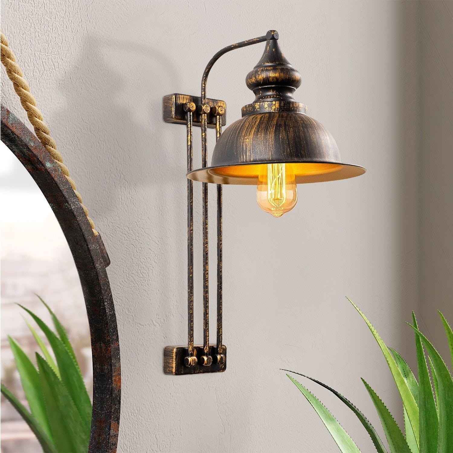 Lampa perete 3743, bronz, metal, 32x28x53 cm