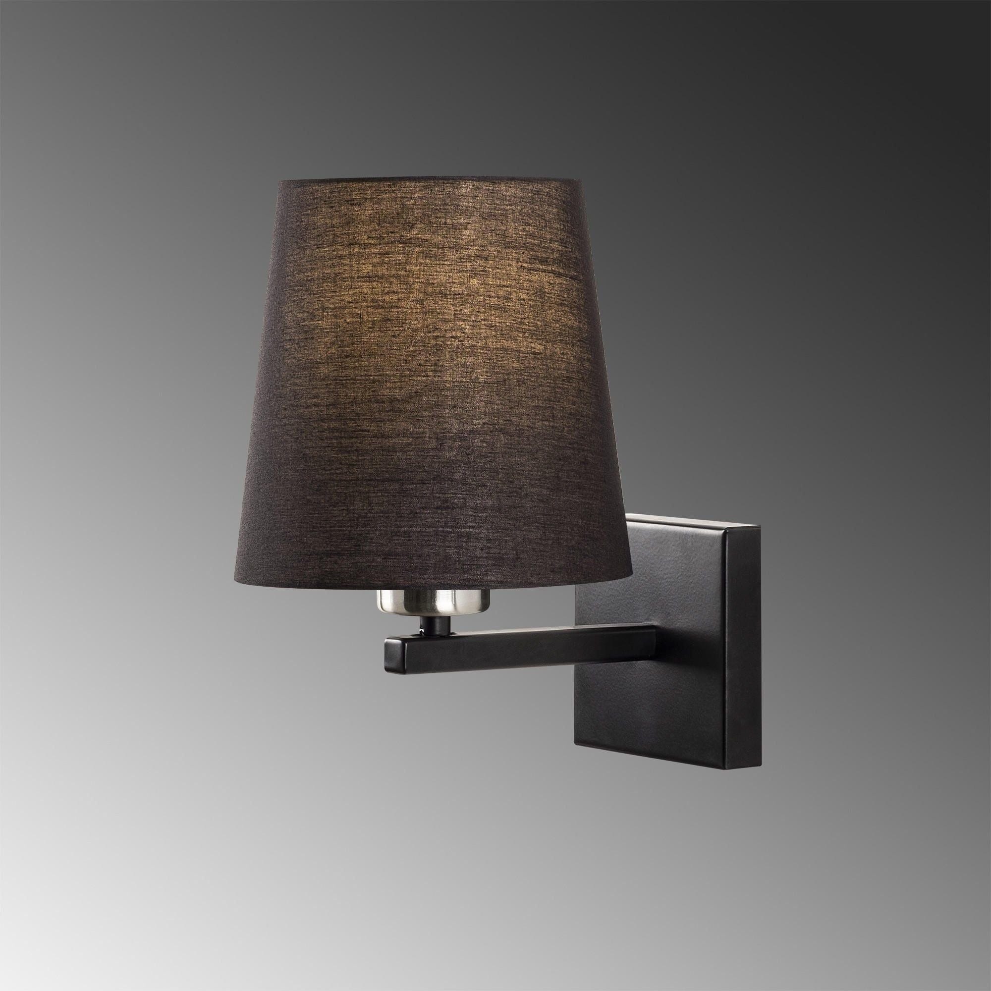 Lampa perete 4664, negru, metal/material textil, 18x22x28 cm