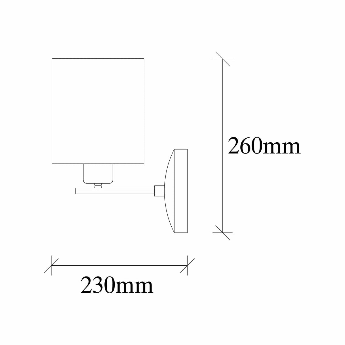 Lampa perete 4685, negru/crem, metal/material textil, 14x23x26 cm