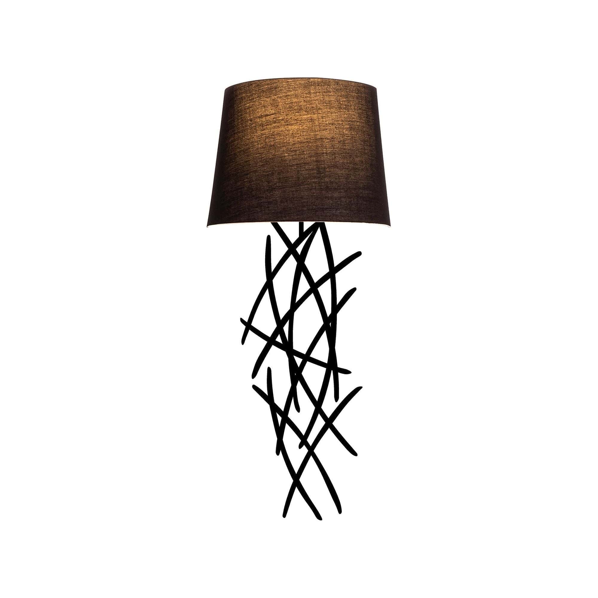 Lampa perete ASAF-6984, negru, metal/material textil, 28x15x72 cm