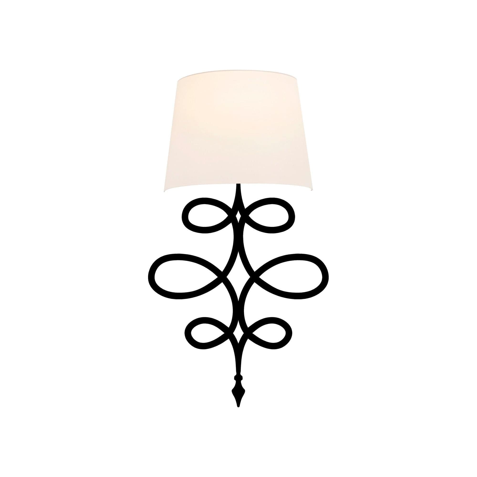 Lampa perete ASAF-6990, negru/alb, metal/material textil, 15x28x62 cm