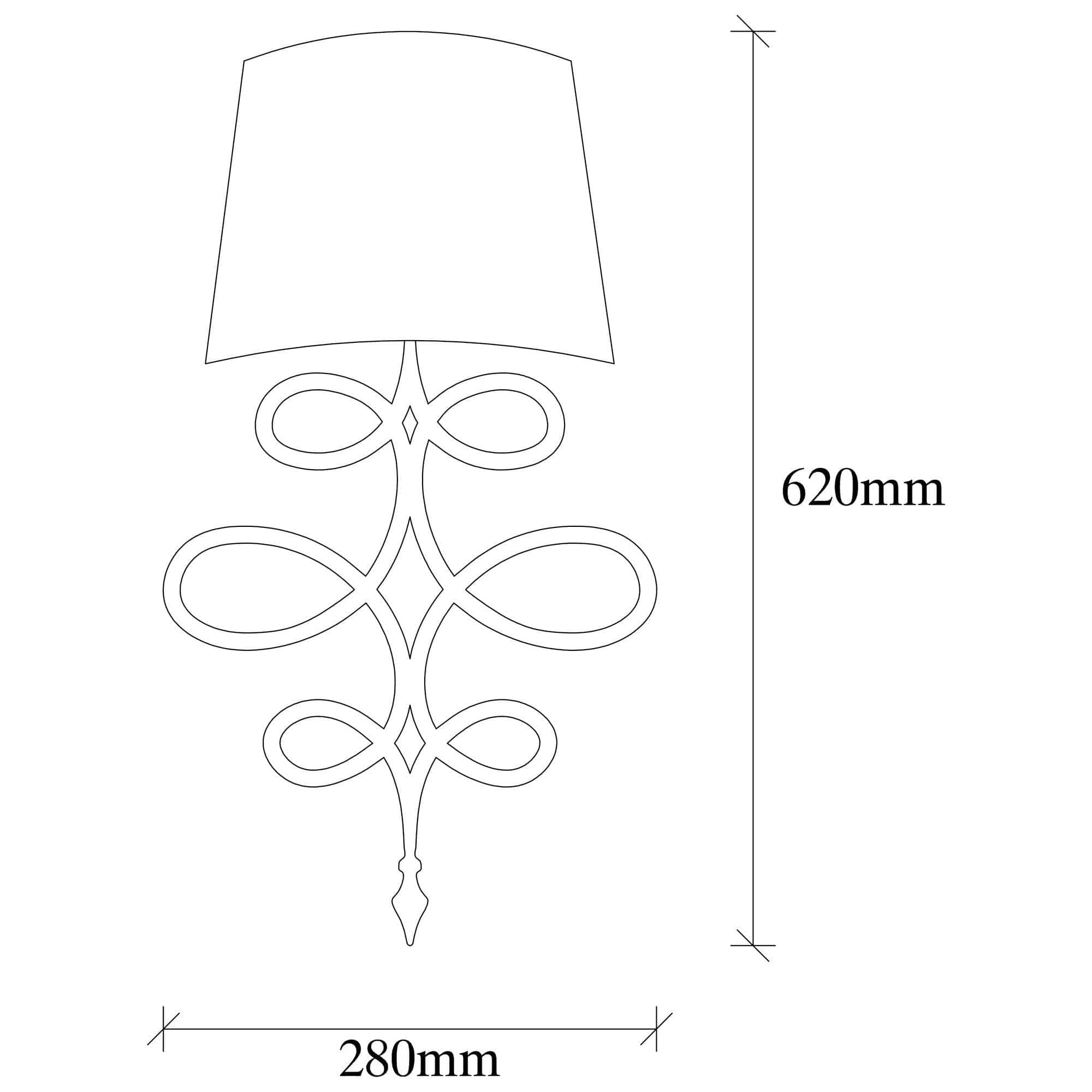 Lampa perete ASAF-6990, negru/alb, metal/material textil, 15x28x62 cm