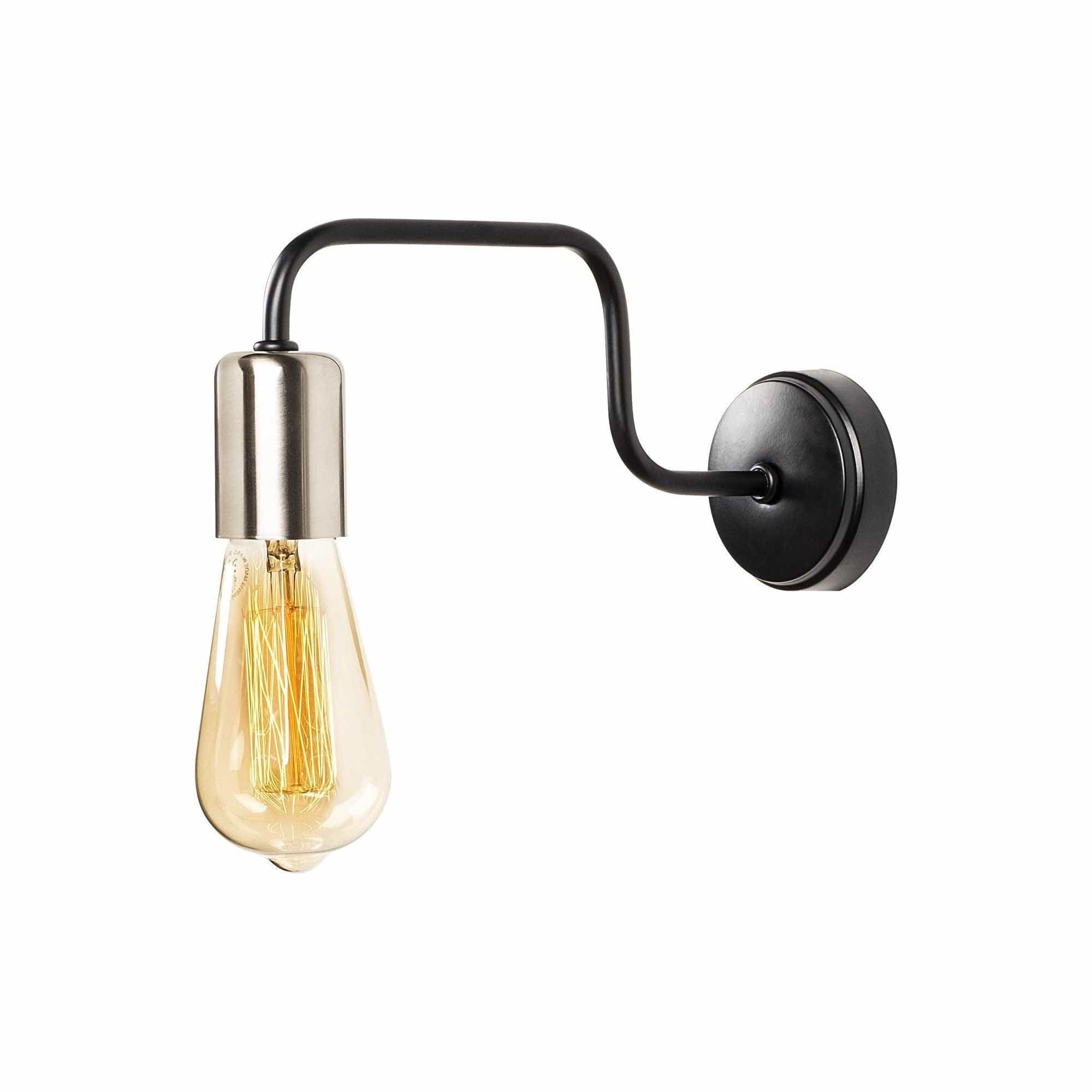 Lampa perete DENGE-3432, negru, metal, 4x28x11 cm