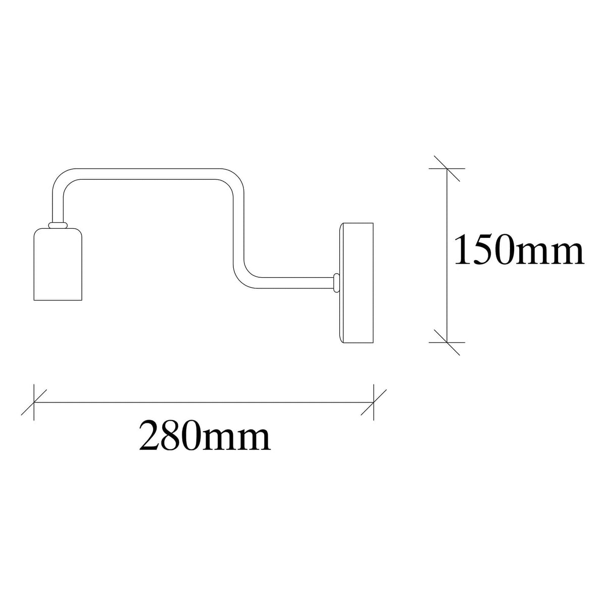 Lampa perete DENGE-3433, negru, metal, 4x28x11 cm