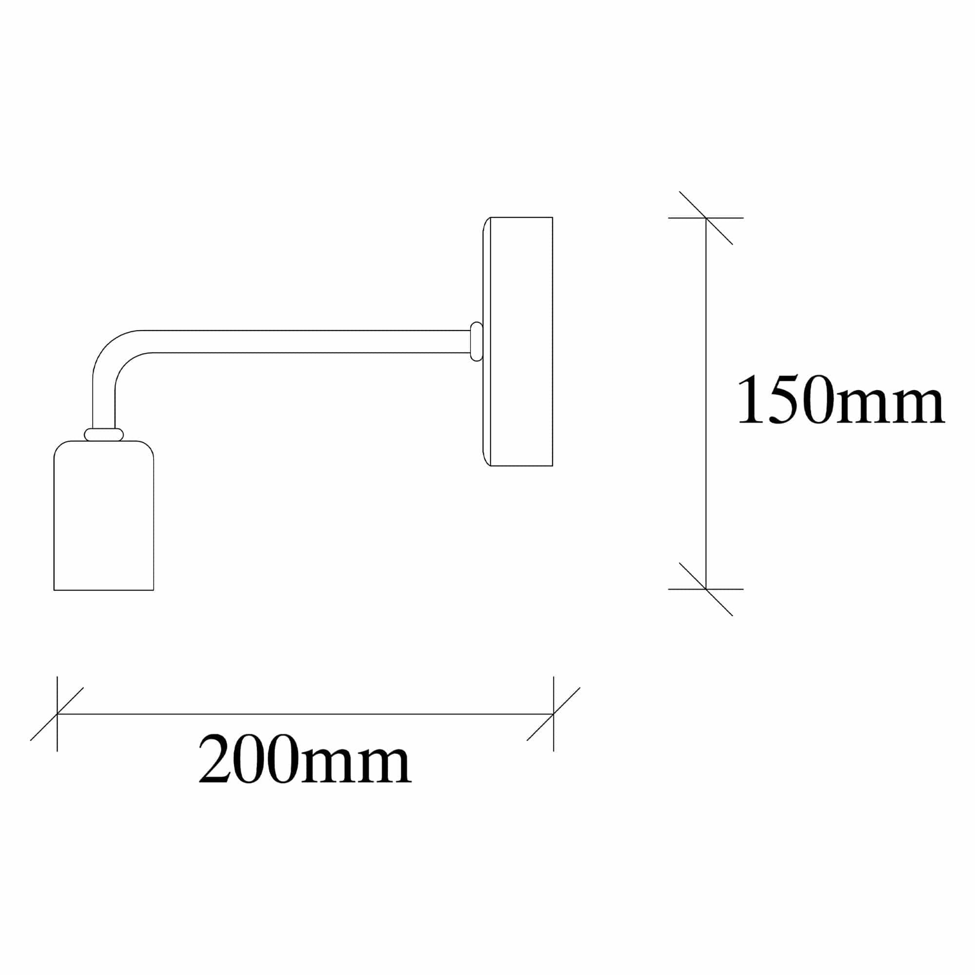 Lampa perete DENGE-3434, negru, metal, 8x20x15 cm