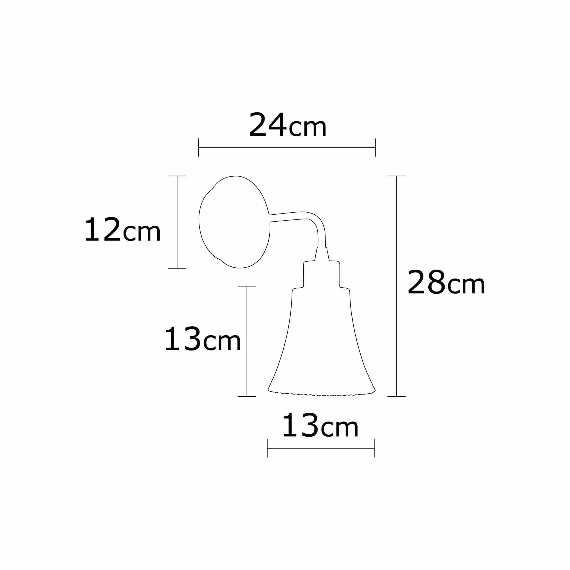 Lampa perete FOCA-N-131, auriu/stejar, sticla/fier, 13x24x28 cm