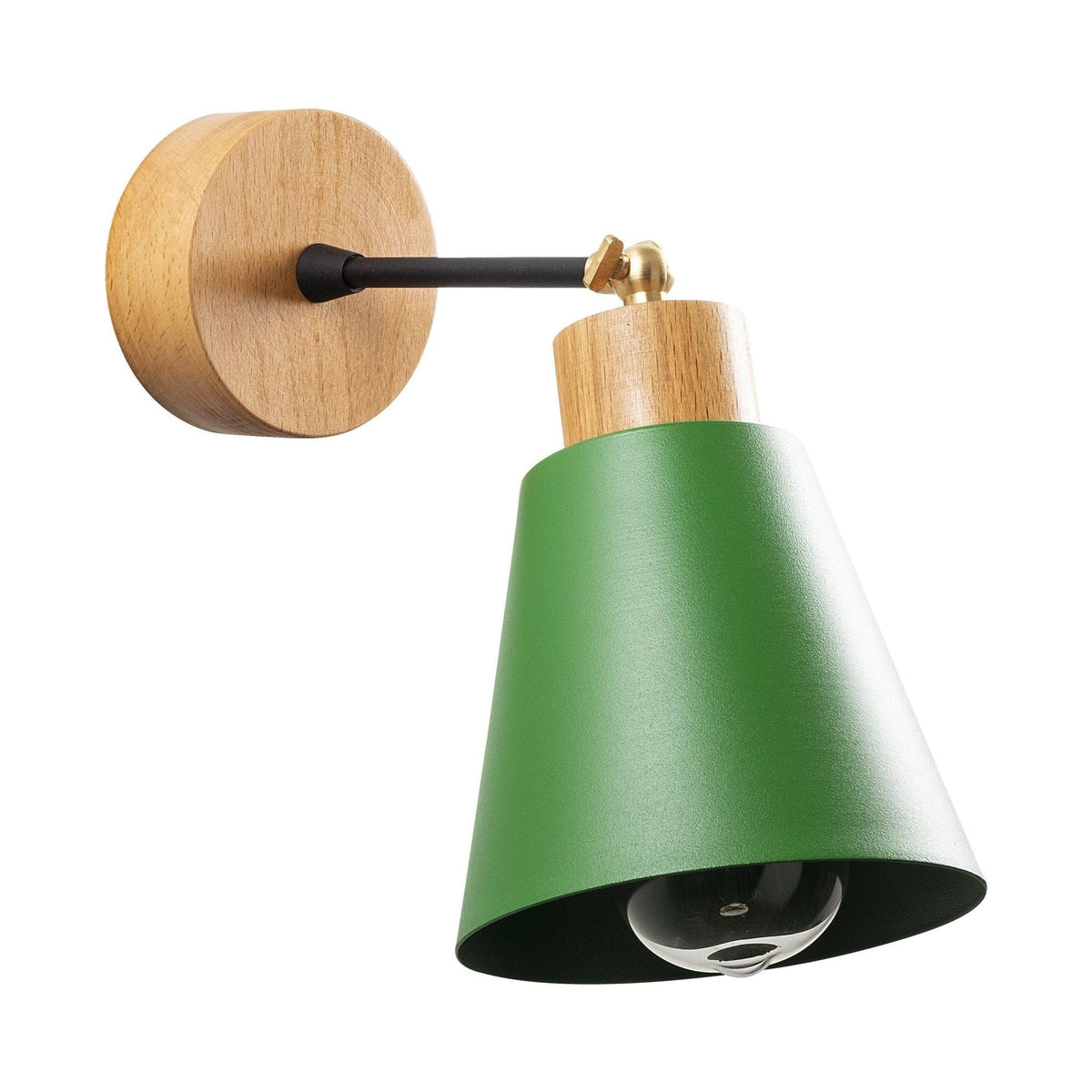 Lampa perete MANAVGAT N-614, stejar/verde, metal/lemn, 14x25 cm