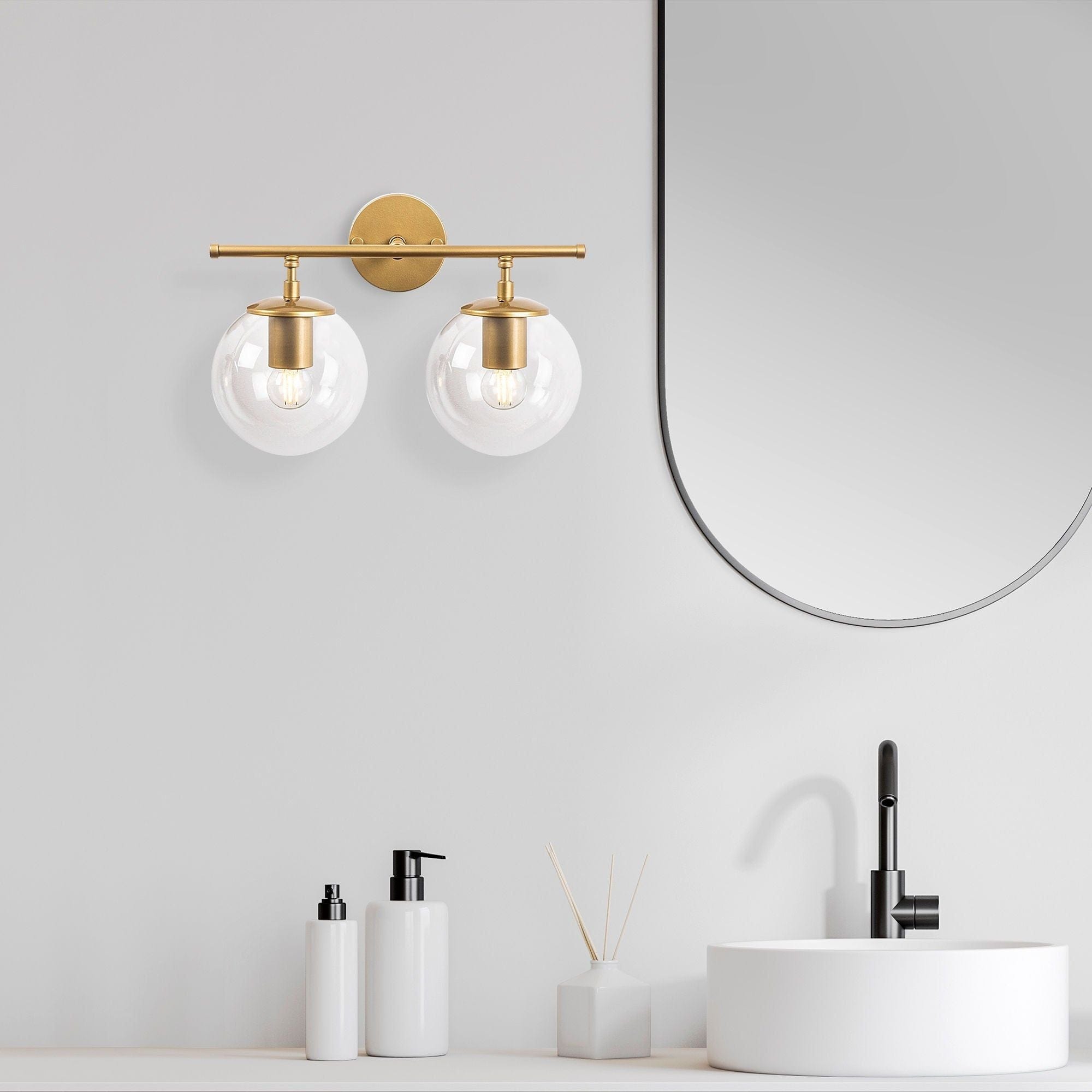 Lampa perete ROE 10730, auriu, metal/sticla, 36x24x16 cm