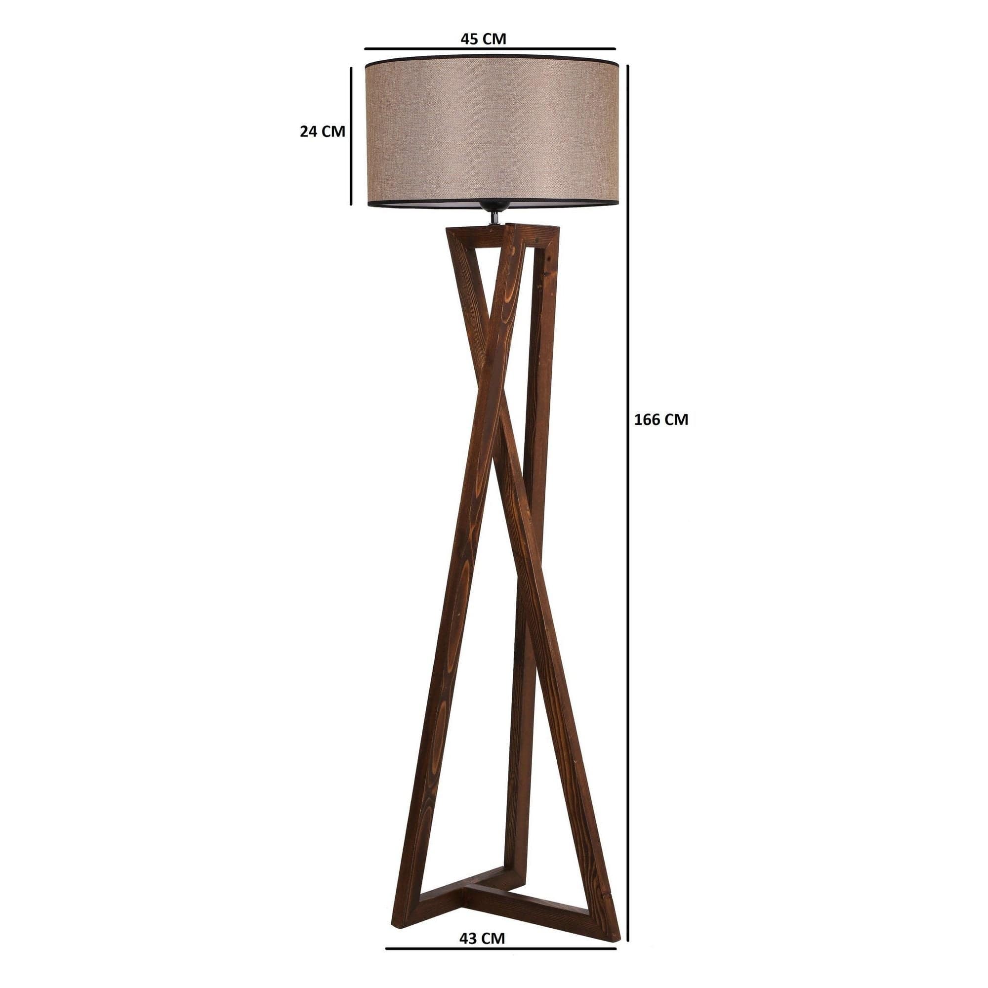 Lampadar 534LUN2157, nuc/bej, lemn/material textil, 45x166 cm