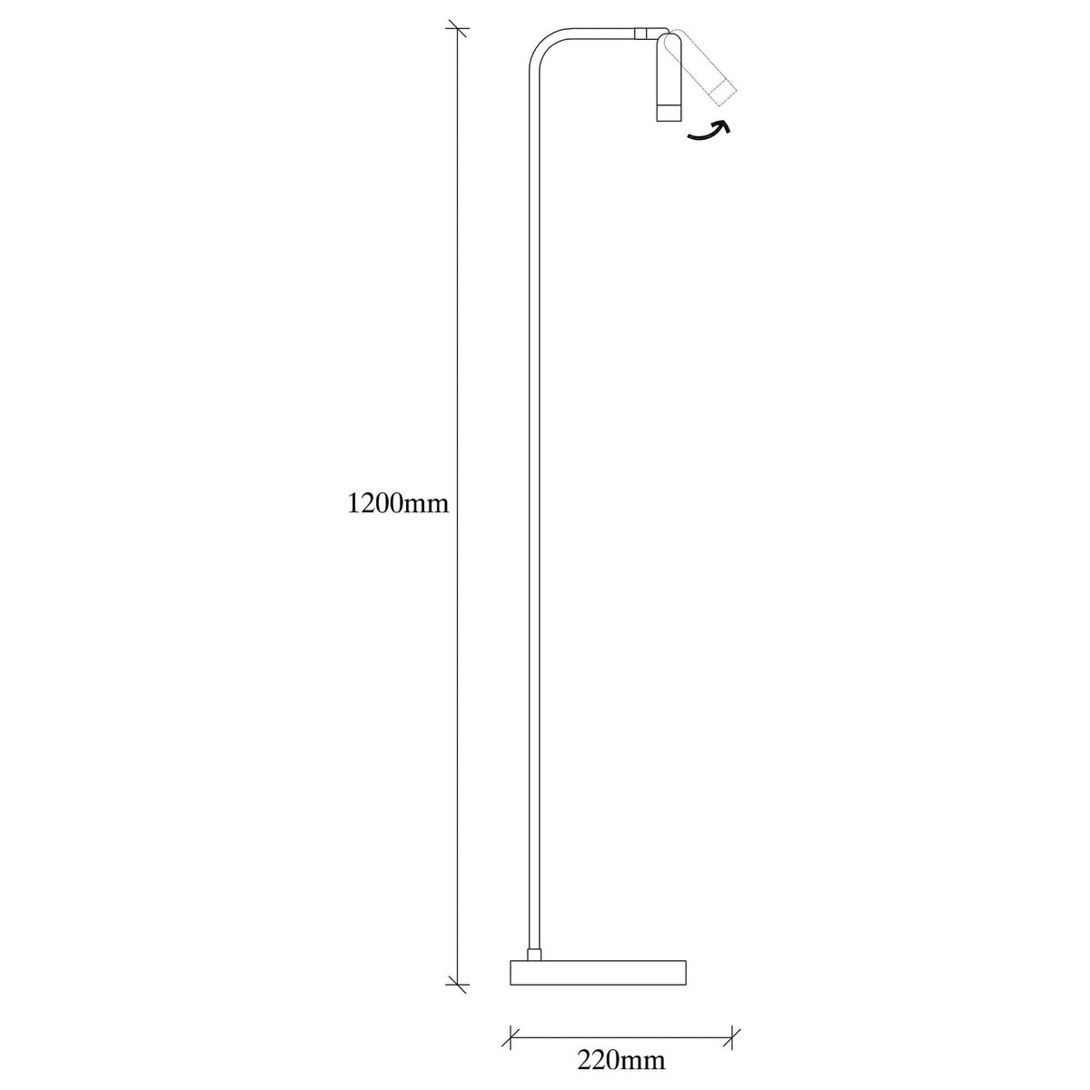 Lampadar UGUR-6051, negru, metal, 3x120 cm