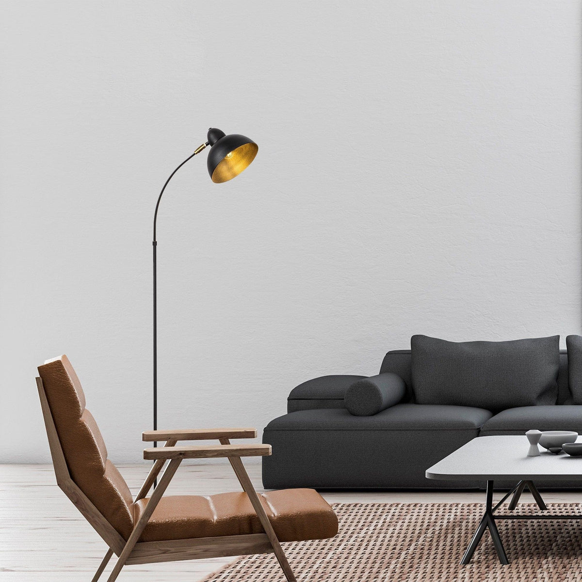 Lampadar VARZAN 10855, negru, metal, 21x162 cm