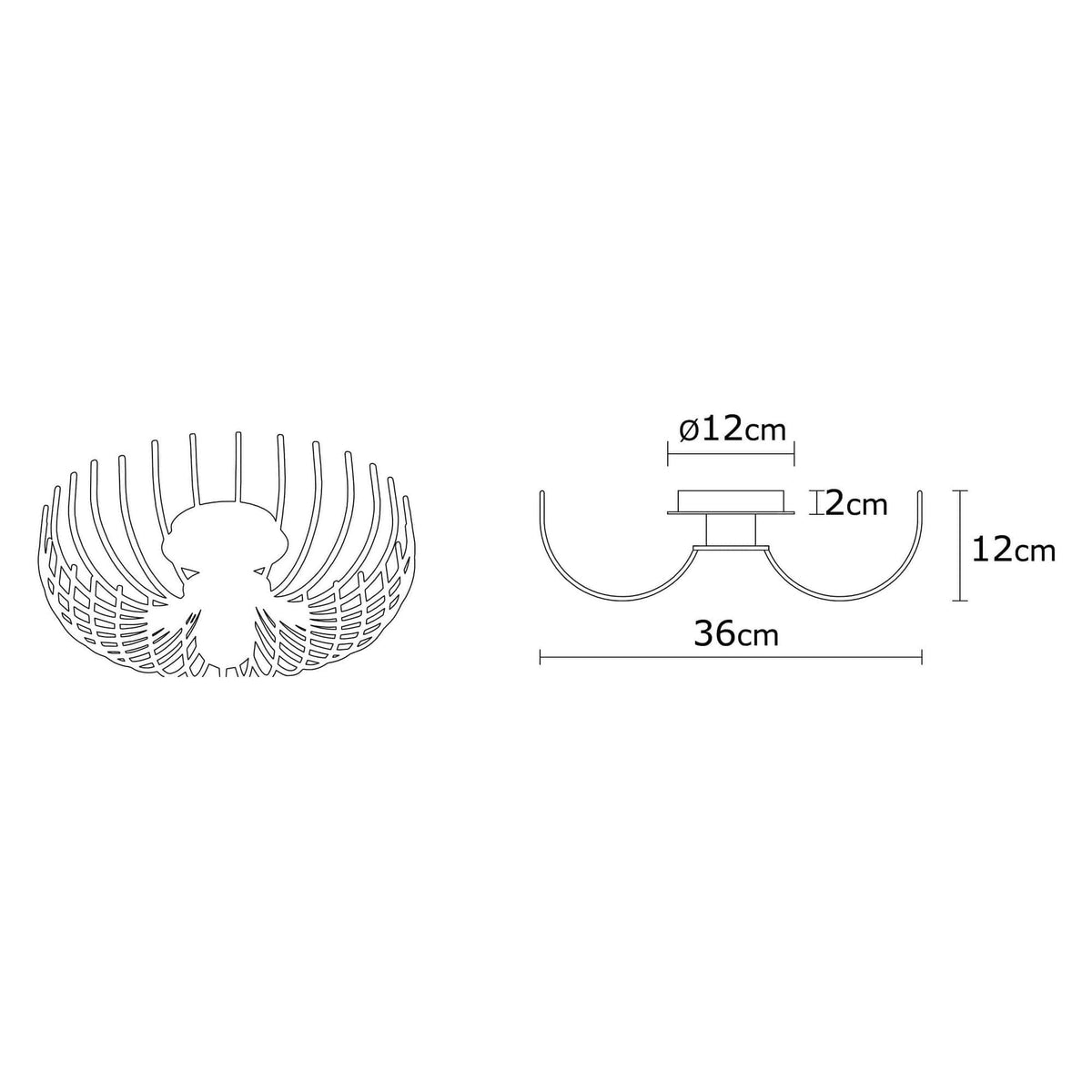 Lustra ASPENDOS-N-641, negru, metal, 36x12 cm