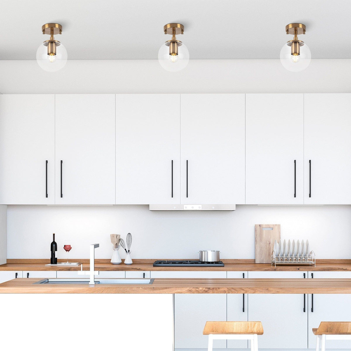 Lustra ATMACA 10215, auriu, metal/sticla, 15x23 cm