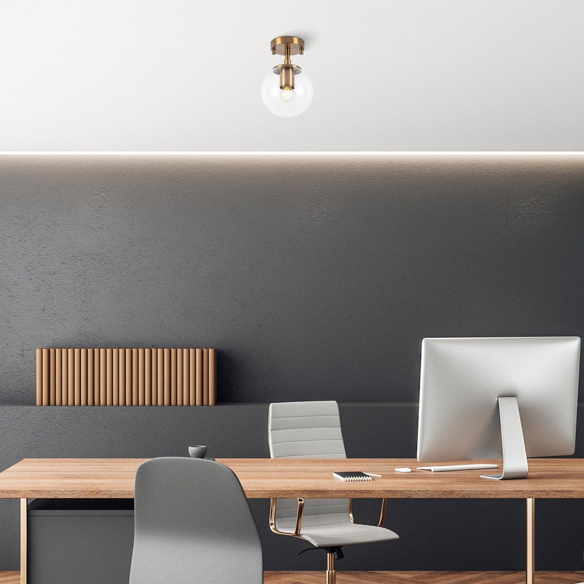 Lustra ATMACA 10215, auriu, metal/sticla, 15x23 cm