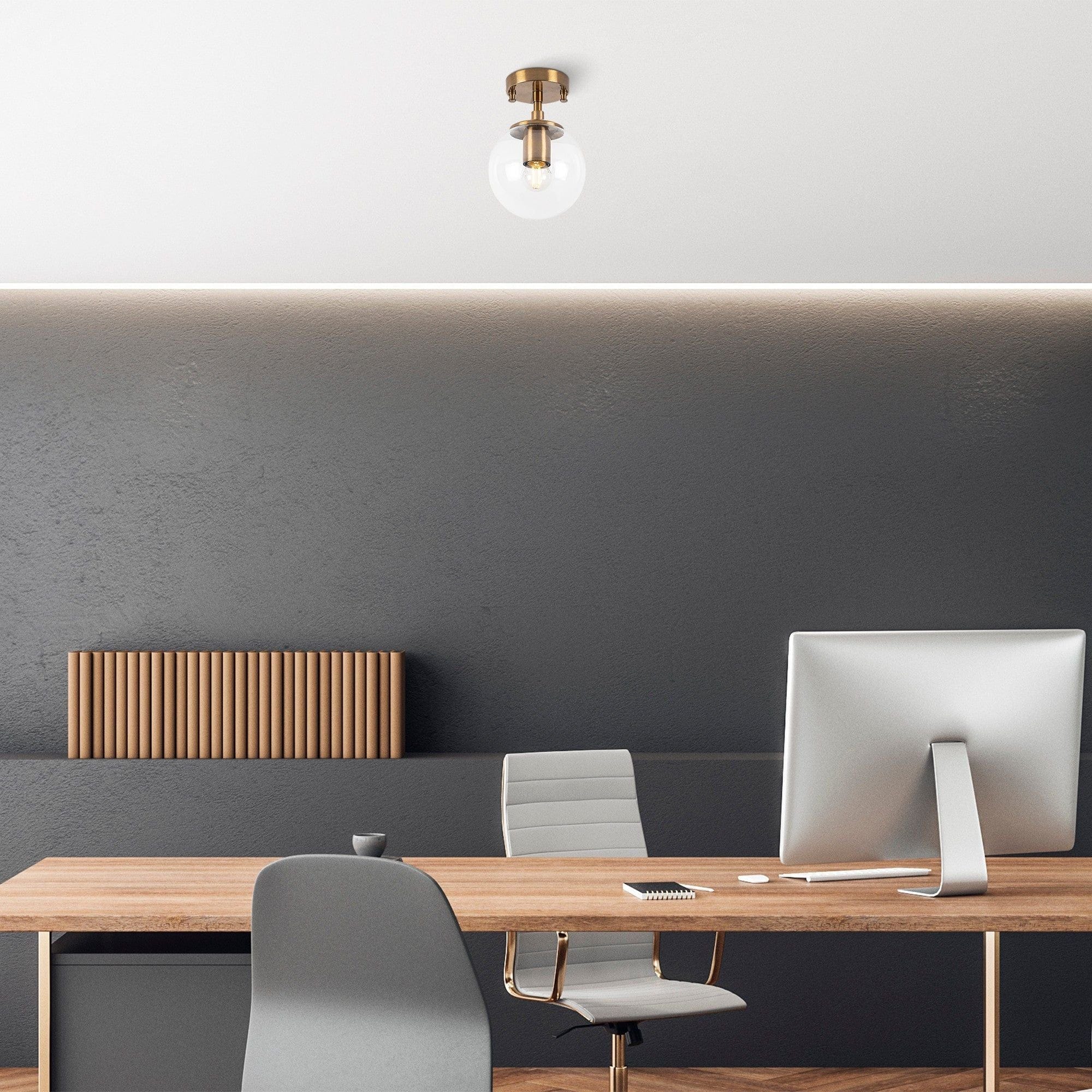 Lustra ATMACA 10215, auriu, metal/sticla, 15x23 cm