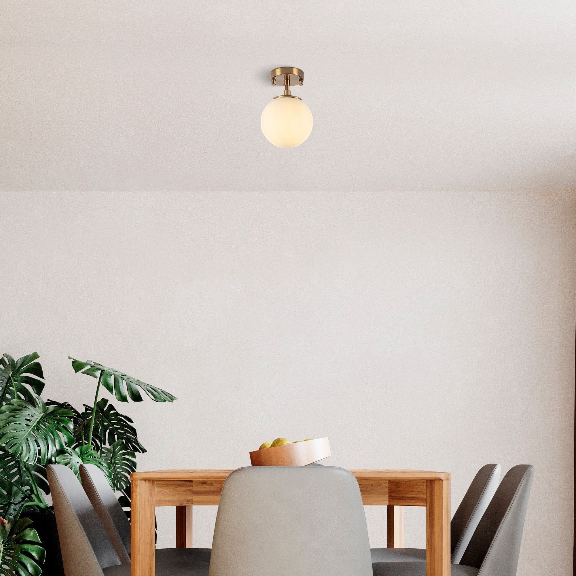 Lustra ATMACA 10220, auriu/alb, metal/sticla, 15x23 cm