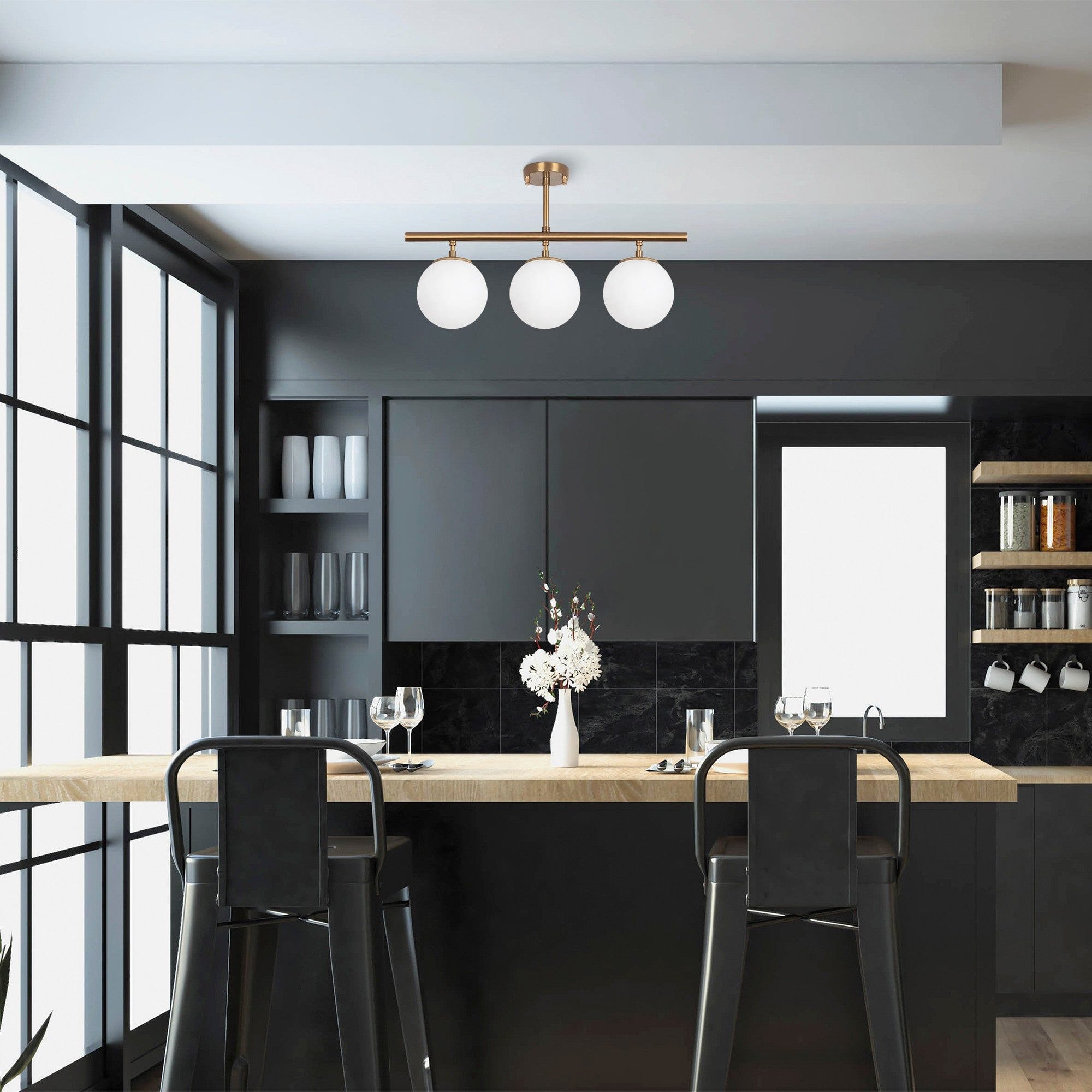 Lustra ATMACA 10270, auriu/alb, metal/alb, 60x15x37 cm