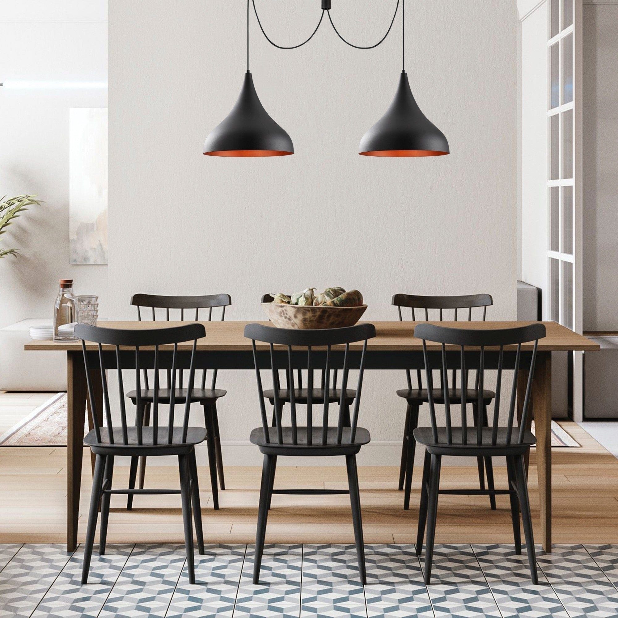 Lustra BERCESTE N-1392, negru, metal, 131x41x127 cm