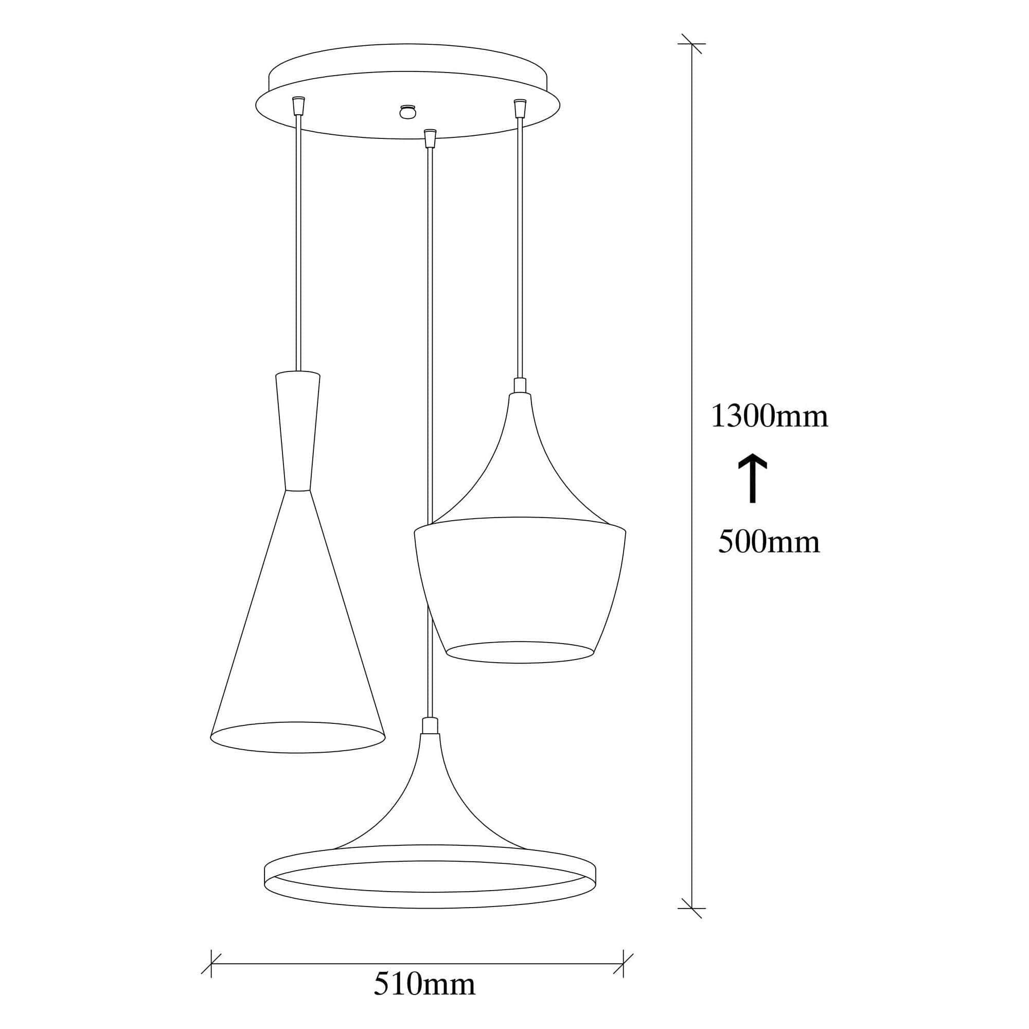 Lustra ELMAS 3556, negru, metal, 51x51x50-130 cm