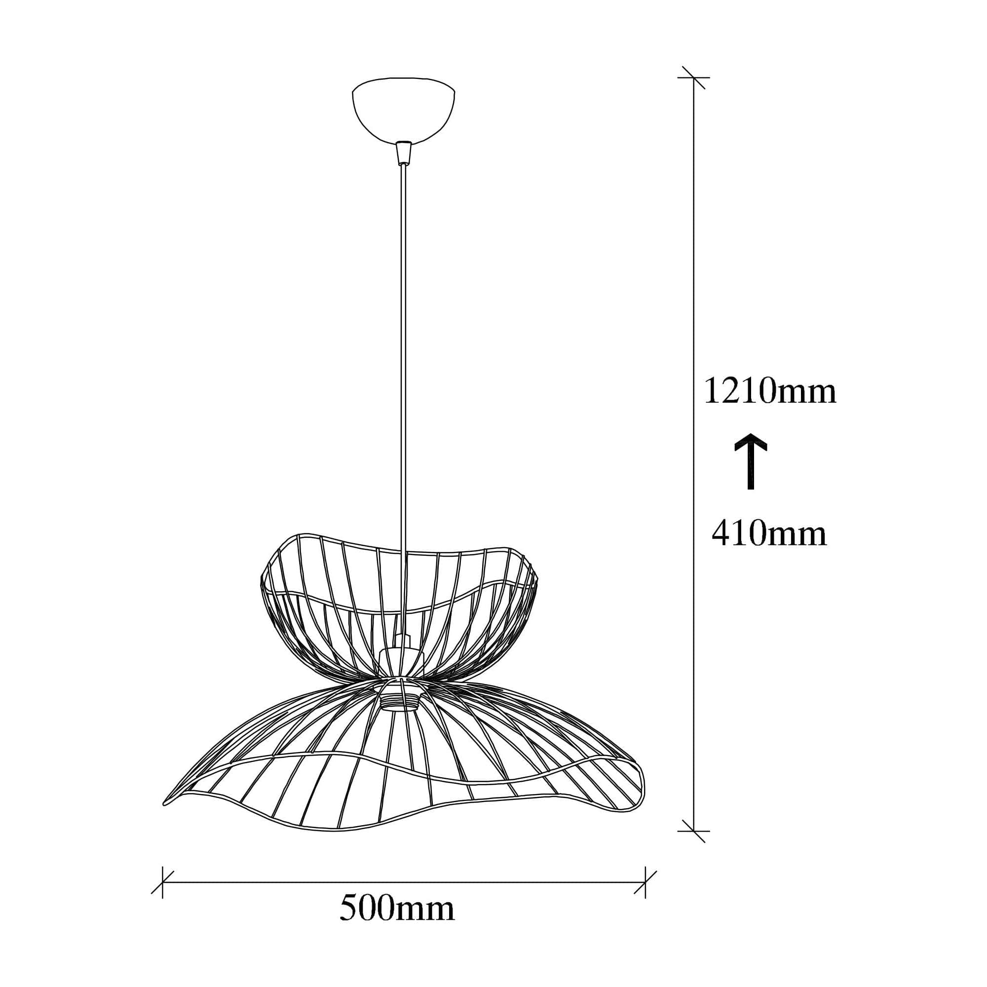 Lustra FARAC 6391, bronz, metal, 50x121 cm