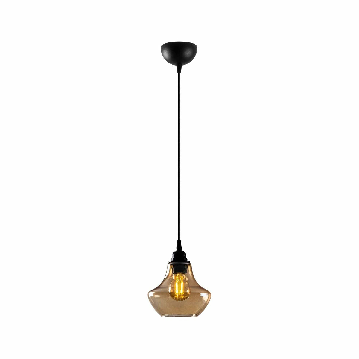 Lustra GOLD 050, negru/auriu, metal/sticla, 17x31-111 cm