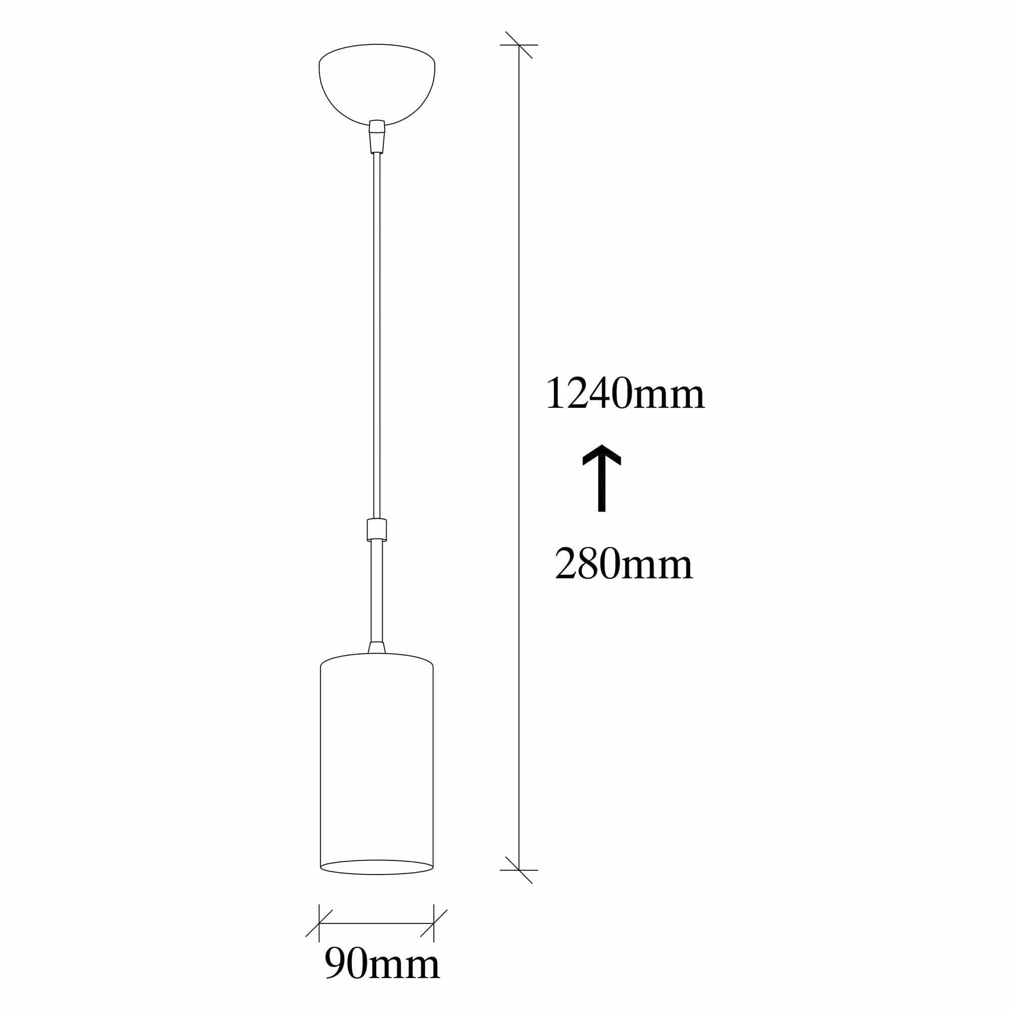 Lustra KEM 6397, negru, metal, 9x124 cm
