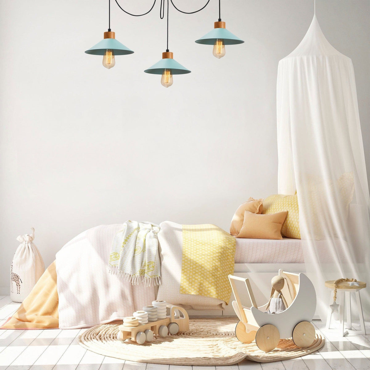 Lustra MANAVGAT N-556, albastru, metal, 114x24x100 cm