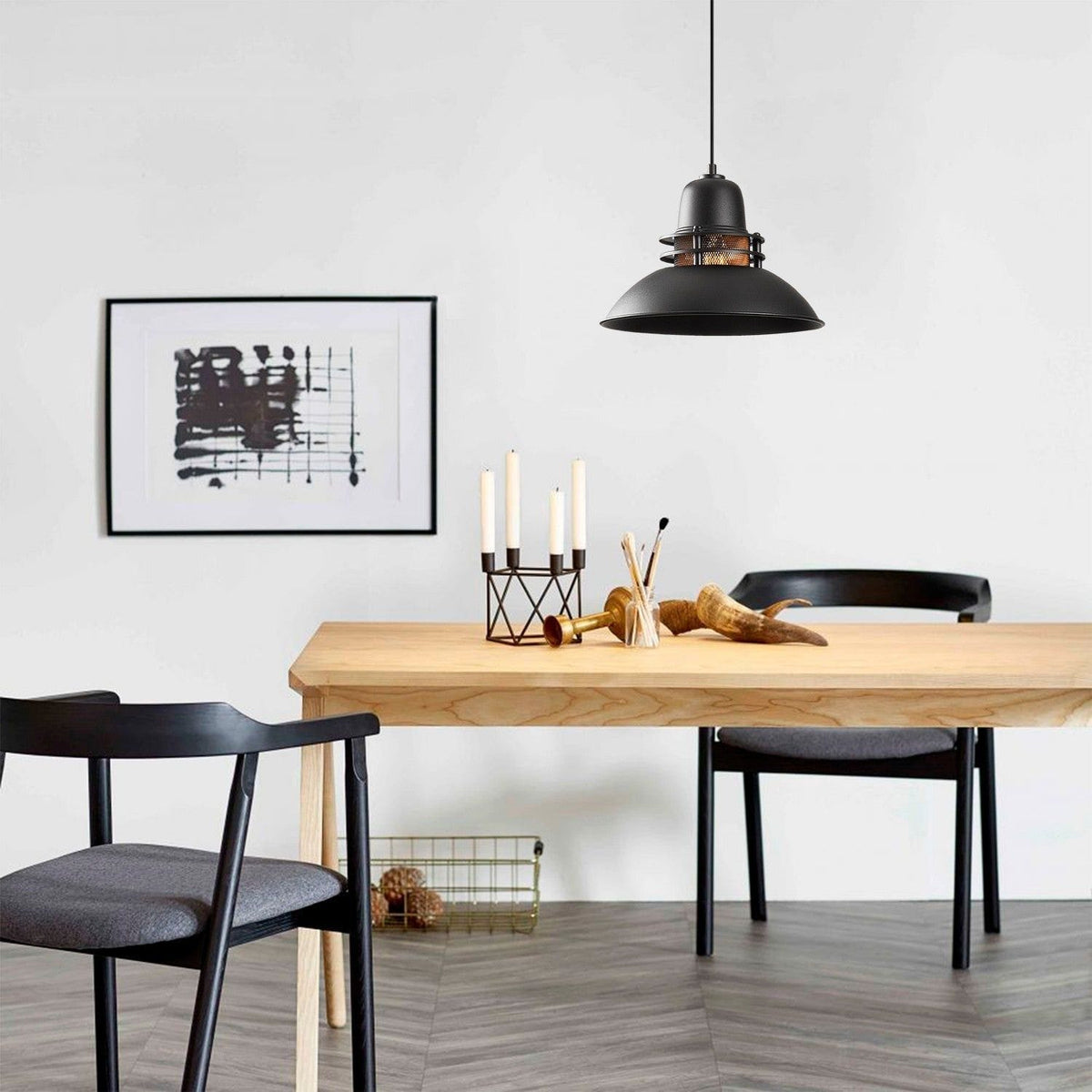 Lustra SAGLAM 3735, negru, metal, 34x37-123 cm