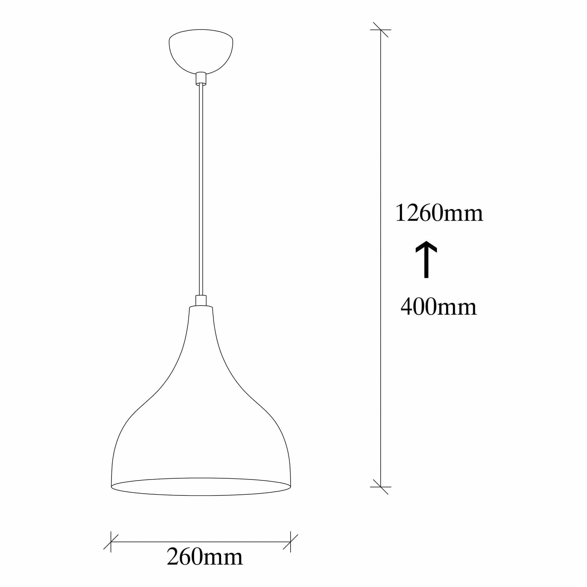 Lustra SAGLAM 3760, negru, metal, 26x40-126 cm