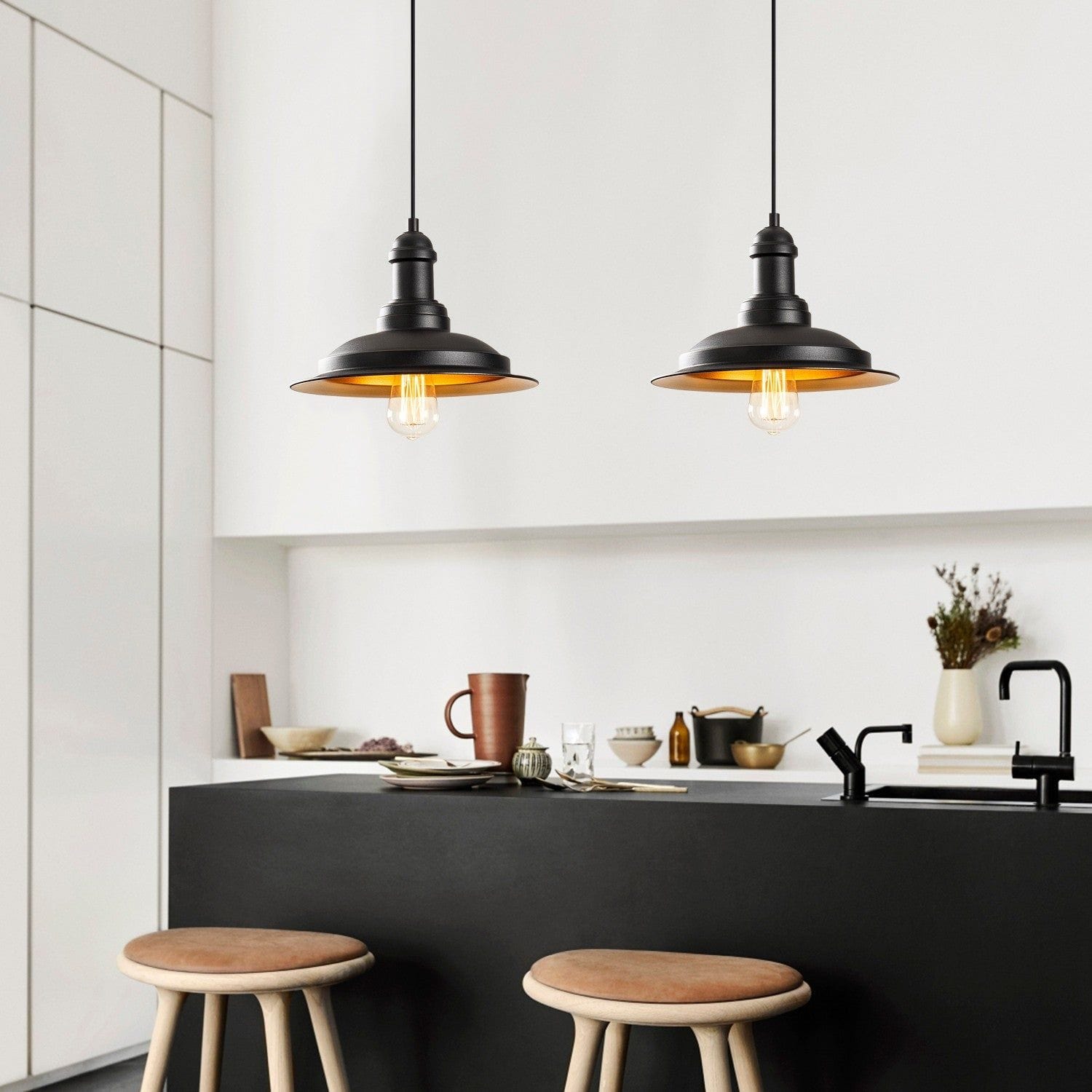 Lustra SAGLAM 3776, negru, metal, 62x30x38-128 cm