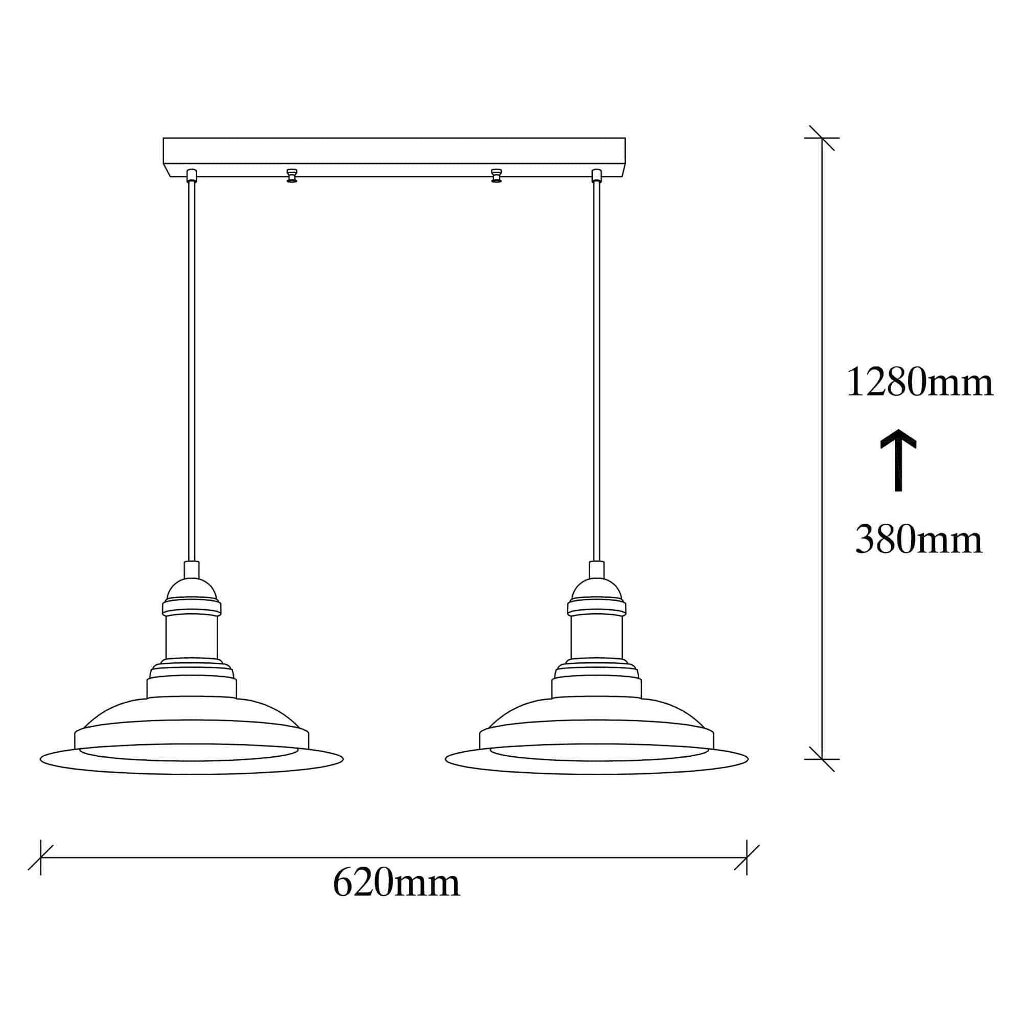 Lustra SAGLAM 3776, negru, metal, 62x30x38-128 cm