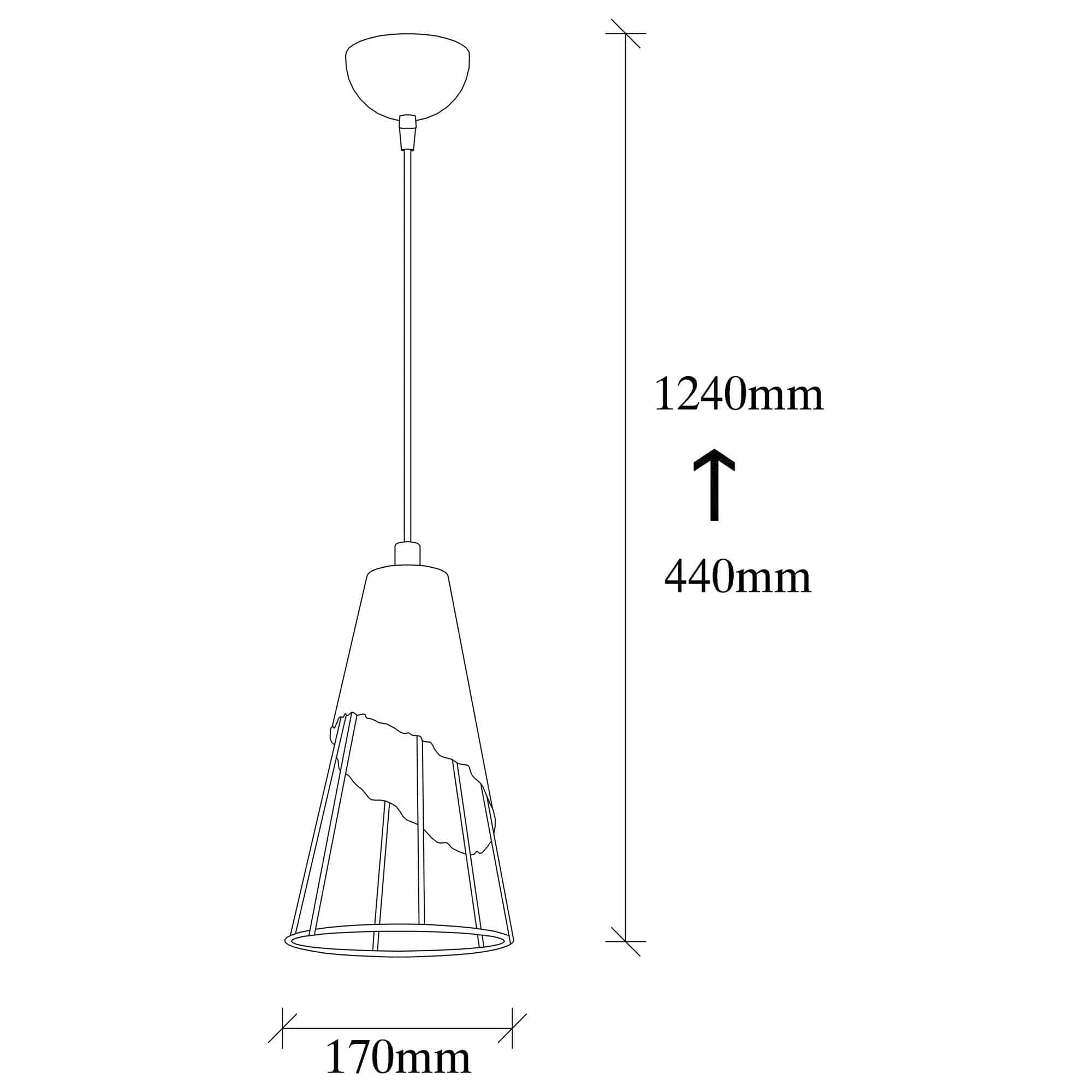 Lustra SIVANI TEL-MR-828, negru, metal, 17x44-124 cm