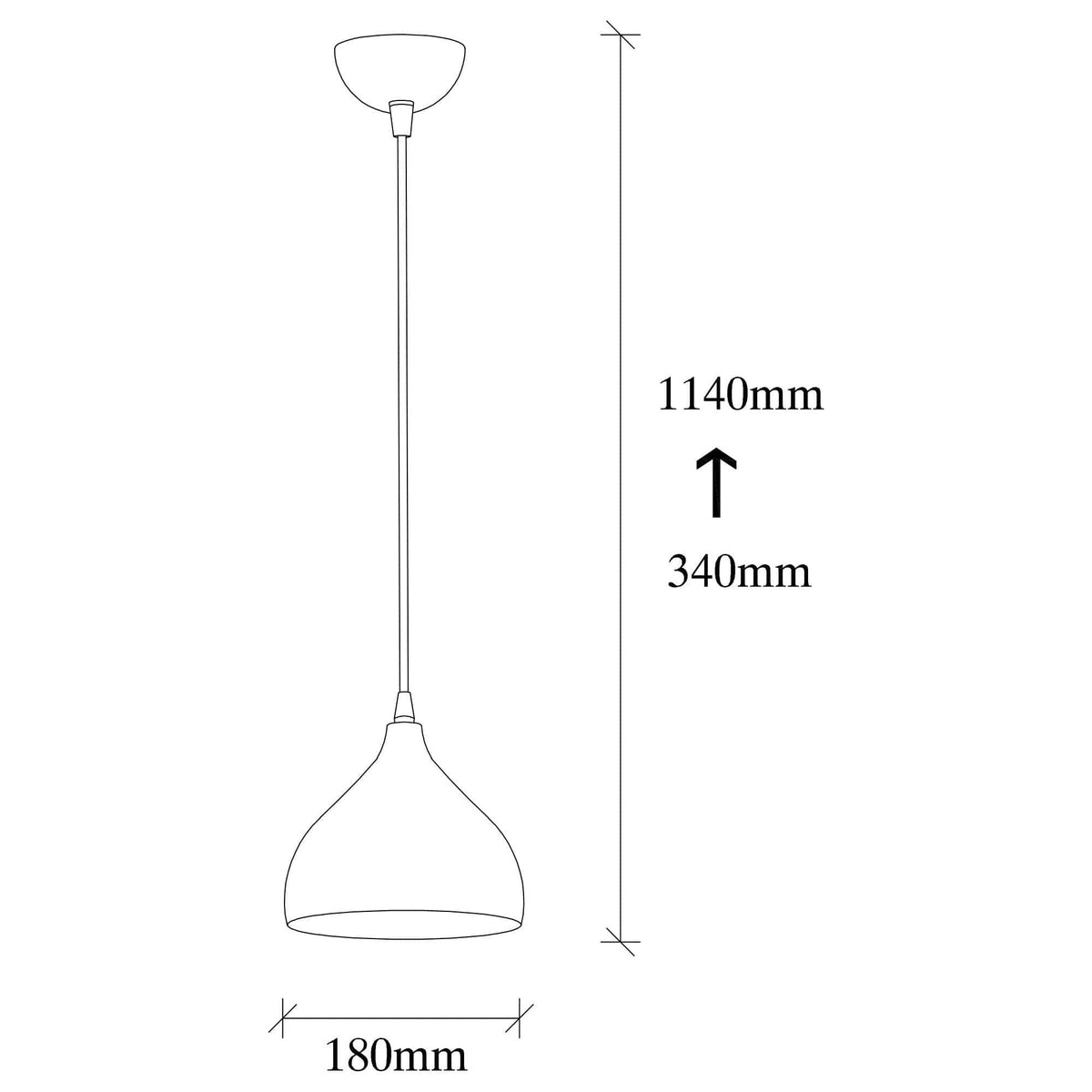Lustra TATTOO 2394, negru, metal, 18x34-114 cm