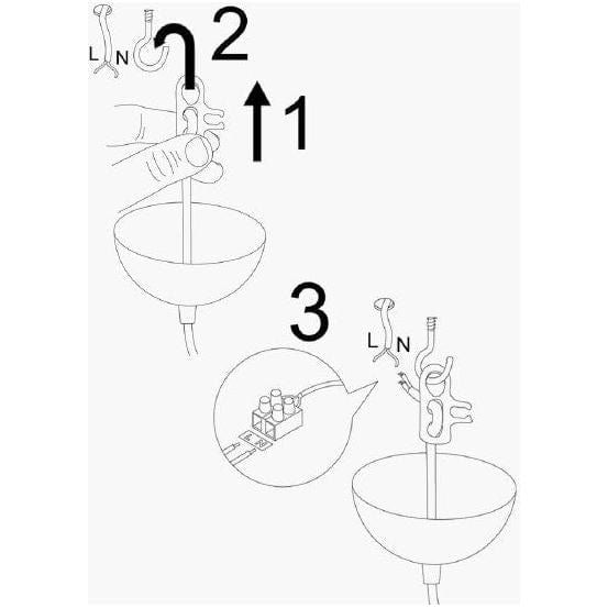Lustra TEL 6500, negru, metal, 50x111 cm
