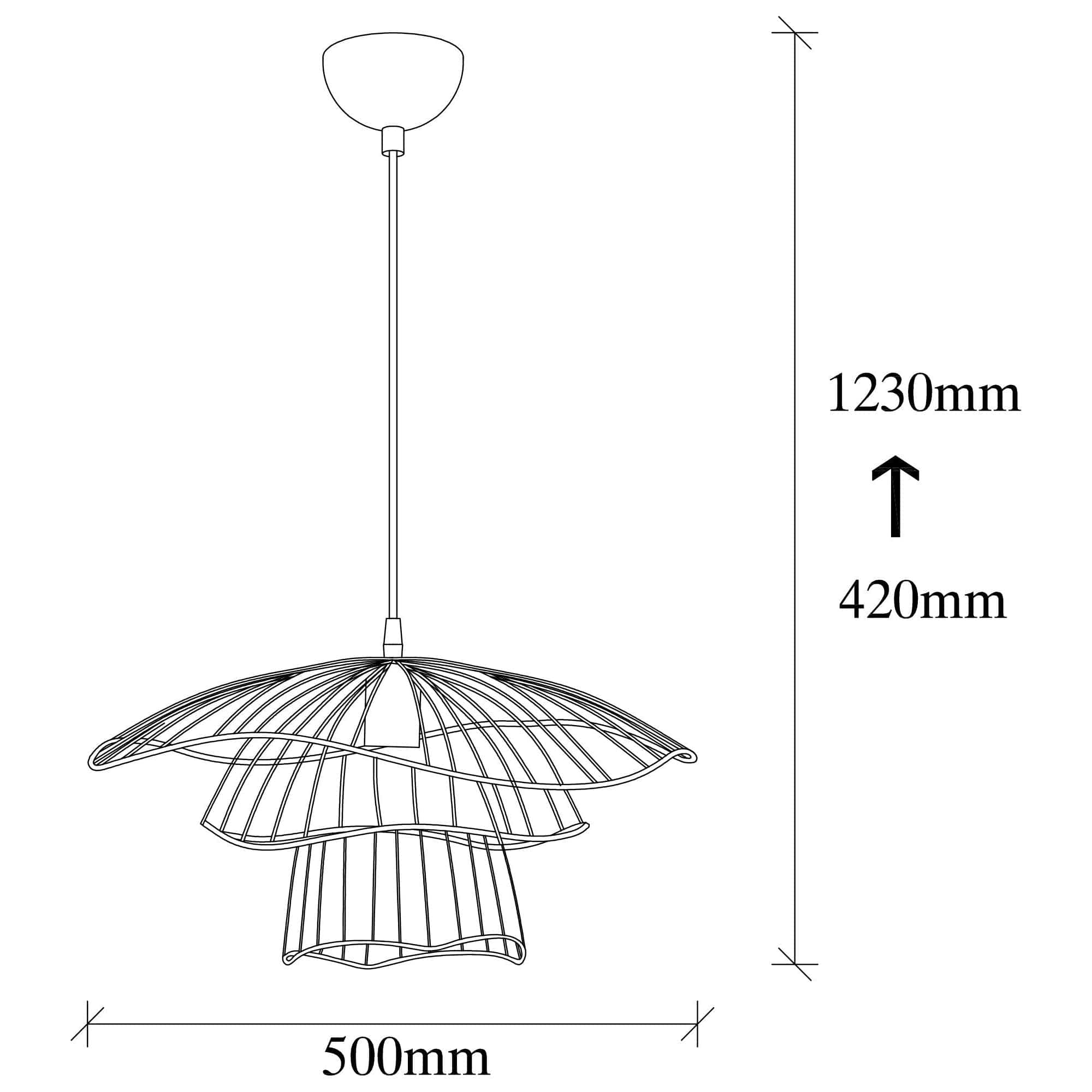 Lustra TEL 6504, negru, metal, 50x123 cm