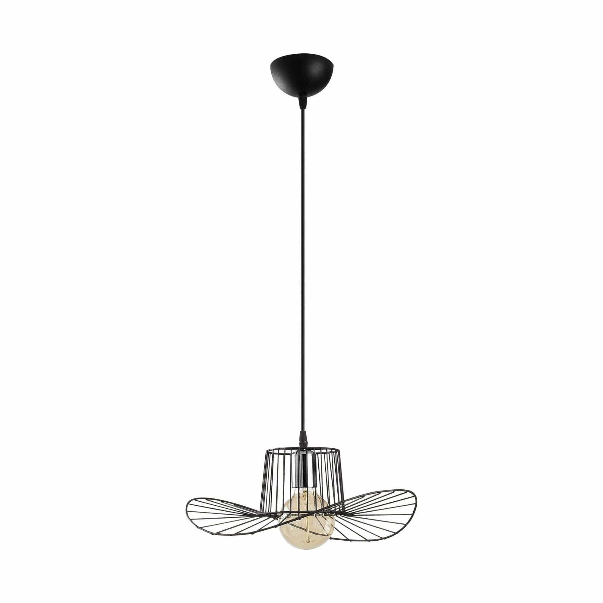 Lustra TEL 6736, metal, negru, 38x24-110 cm