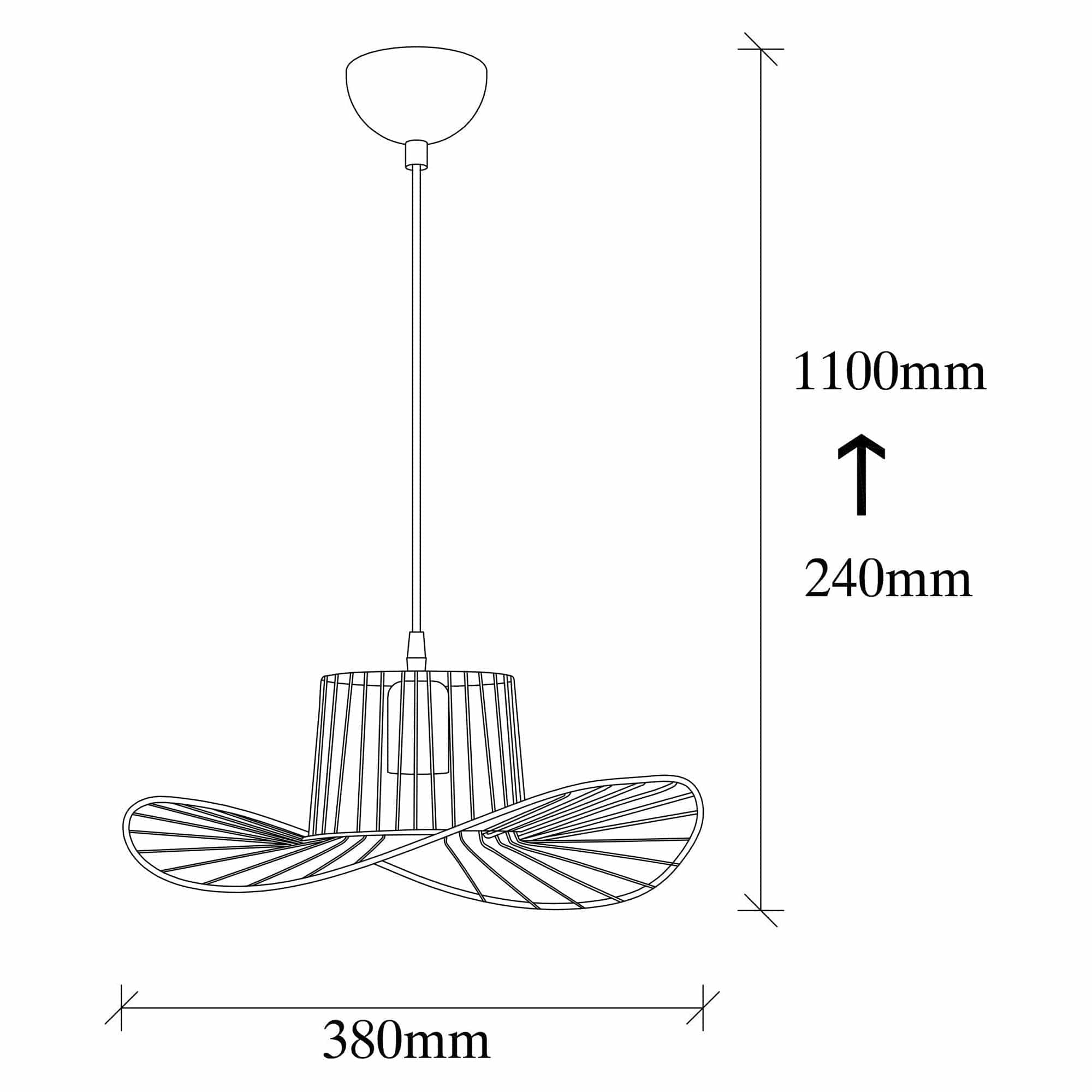 Lustra TEL 6736, metal, negru, 38x24-110 cm