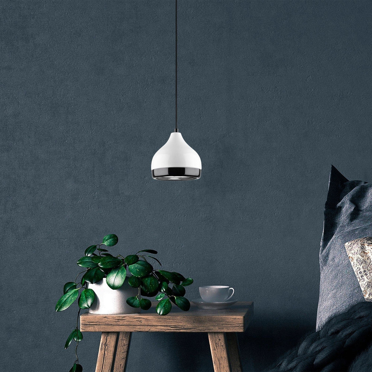 Lustra YILDO 6868, alb/negru, metal, 17x25-112 cm
