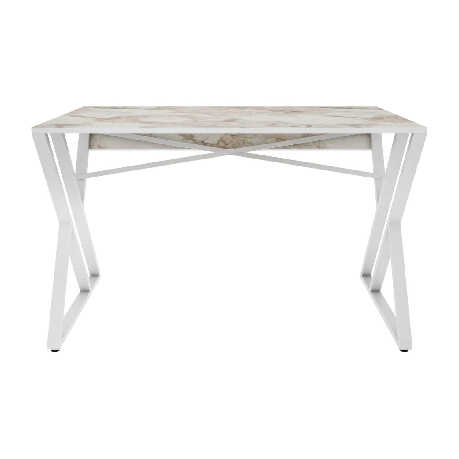 Masa birou GYZA, alb cu efect de marmura, alb, PAL melaminat, 120x60x75 cm