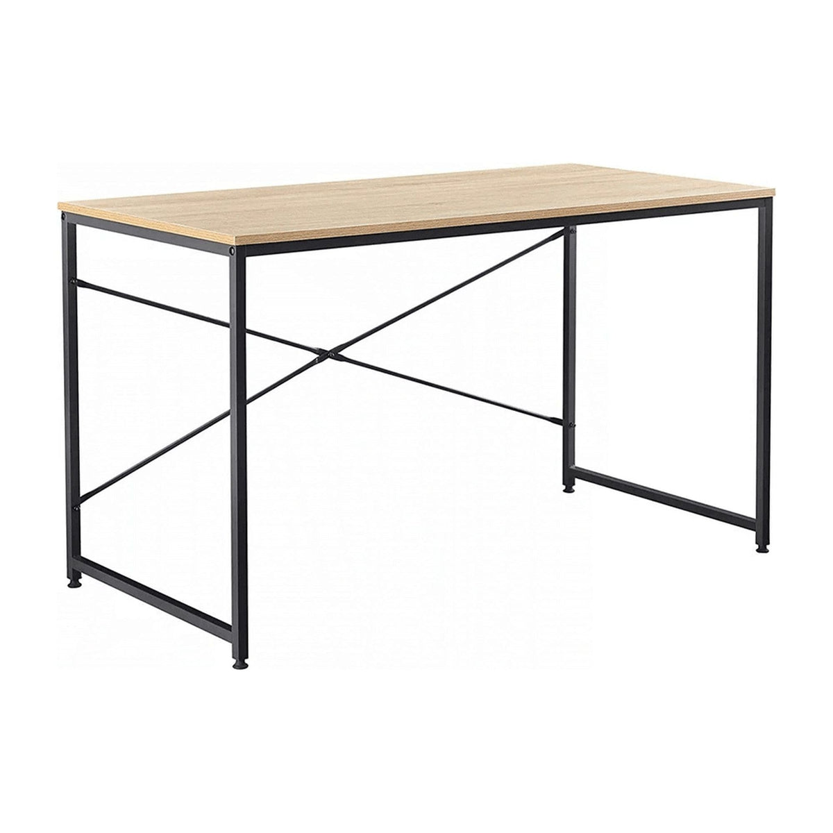 Masa birou MELLORA, stejar/negru, PAL laminat/metal, 120x60x72 cm