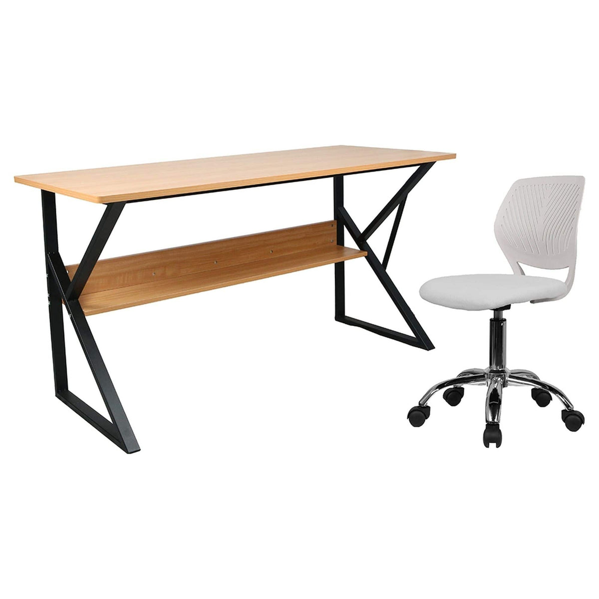 Masa birou TARCAL, fag/negru, 140x60x72 cm