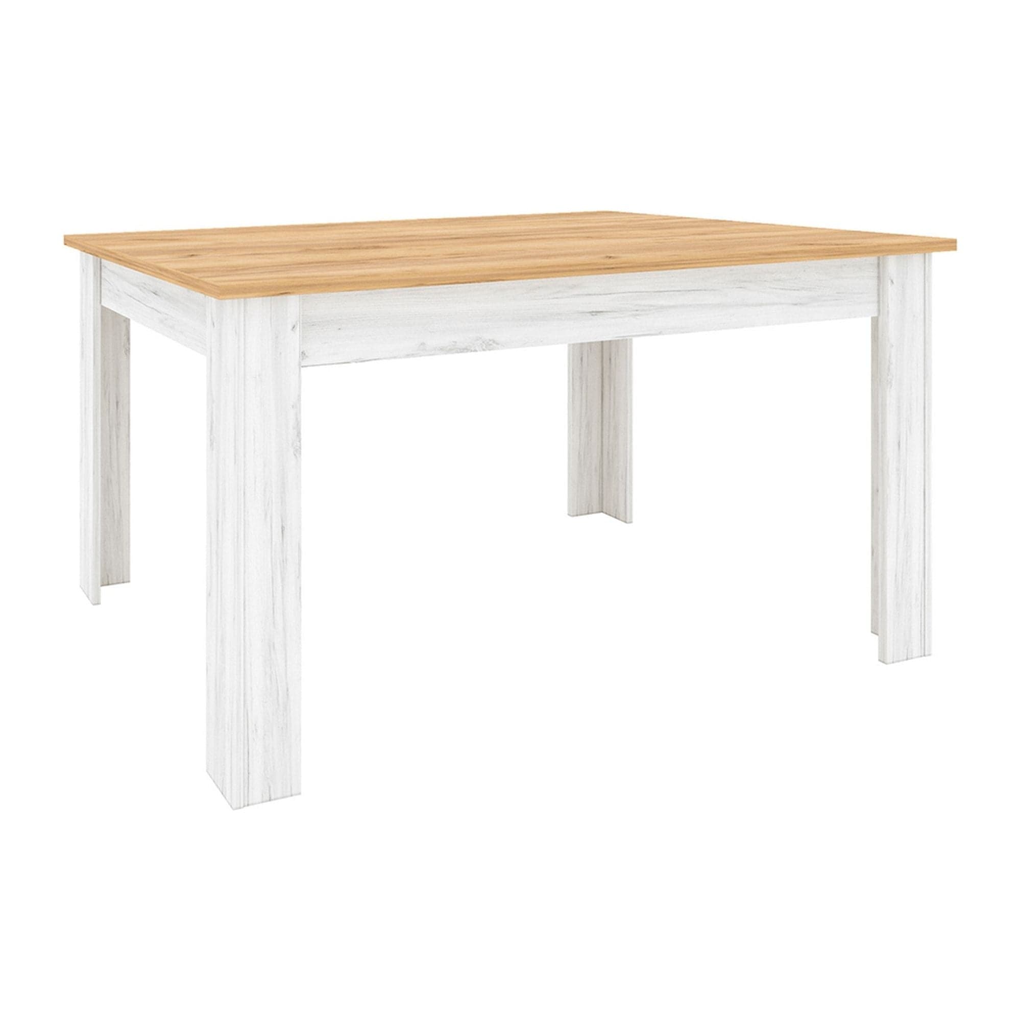 Masa extensibilă SUDBURY, stejar/alb, PAL laminat, 135/184x86x76 cm