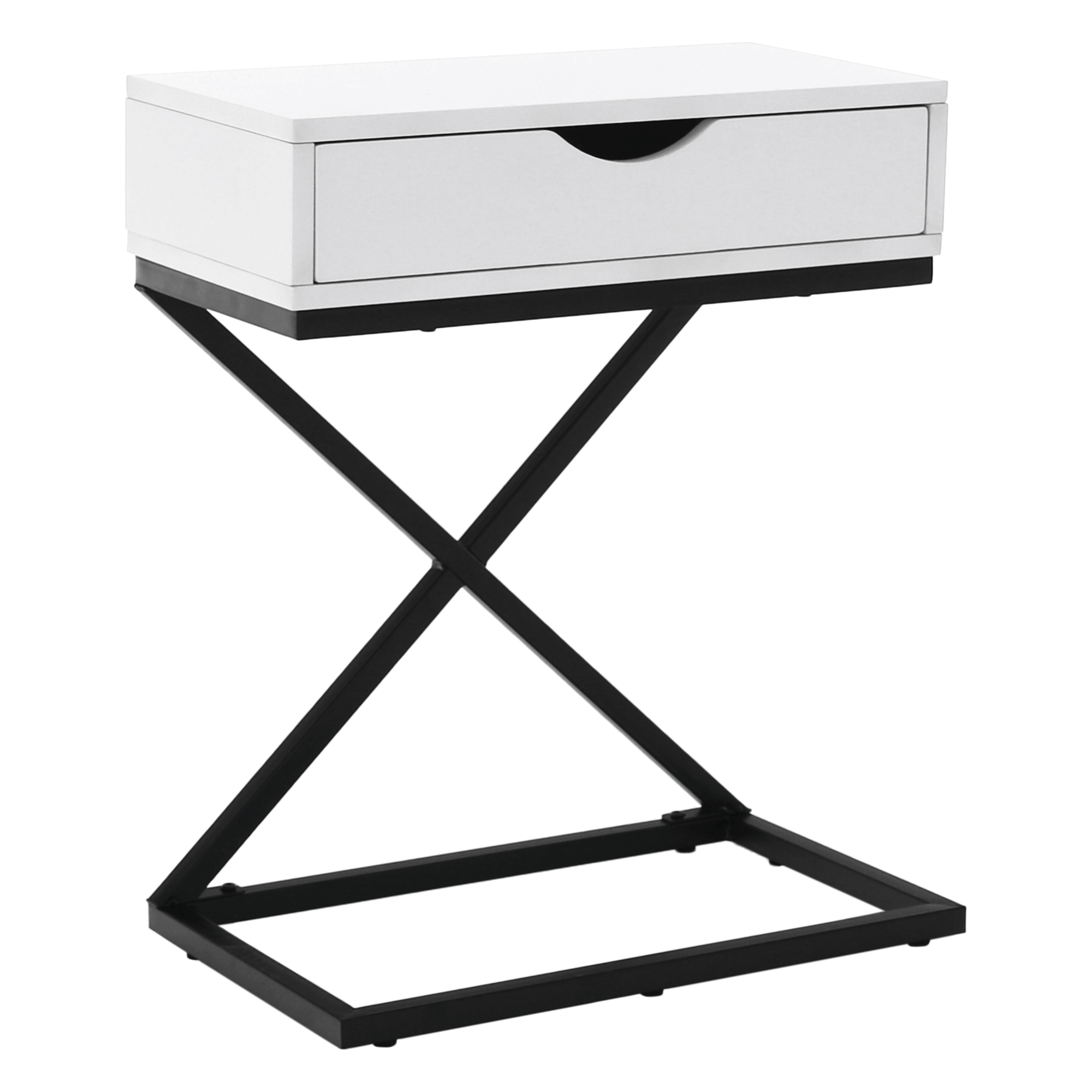 Masuta auxiliara VIRED, alb/negru, 50x30x60 cm