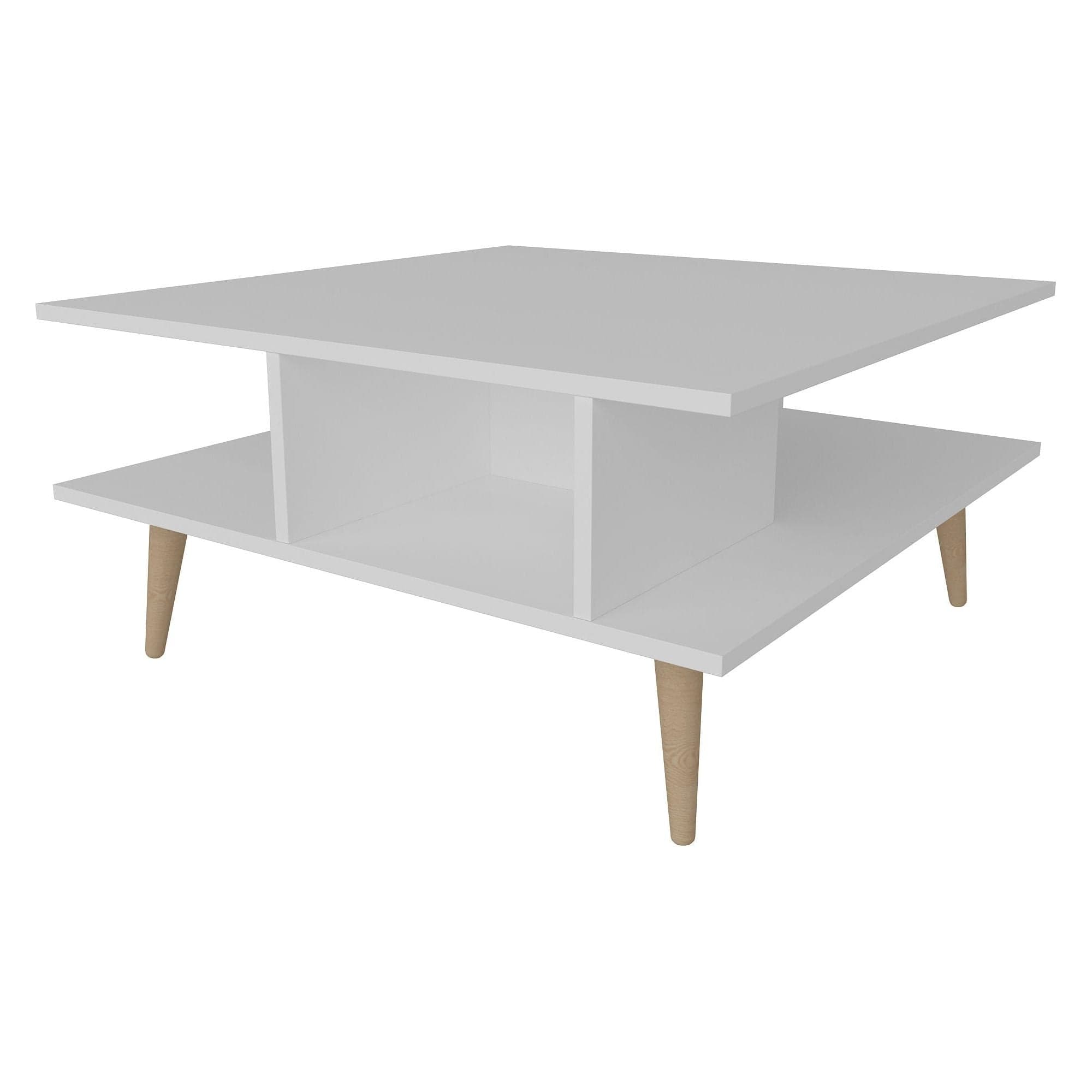 Masuta cafea Akya, alb, PAL melaminat, 89x89x44 cm