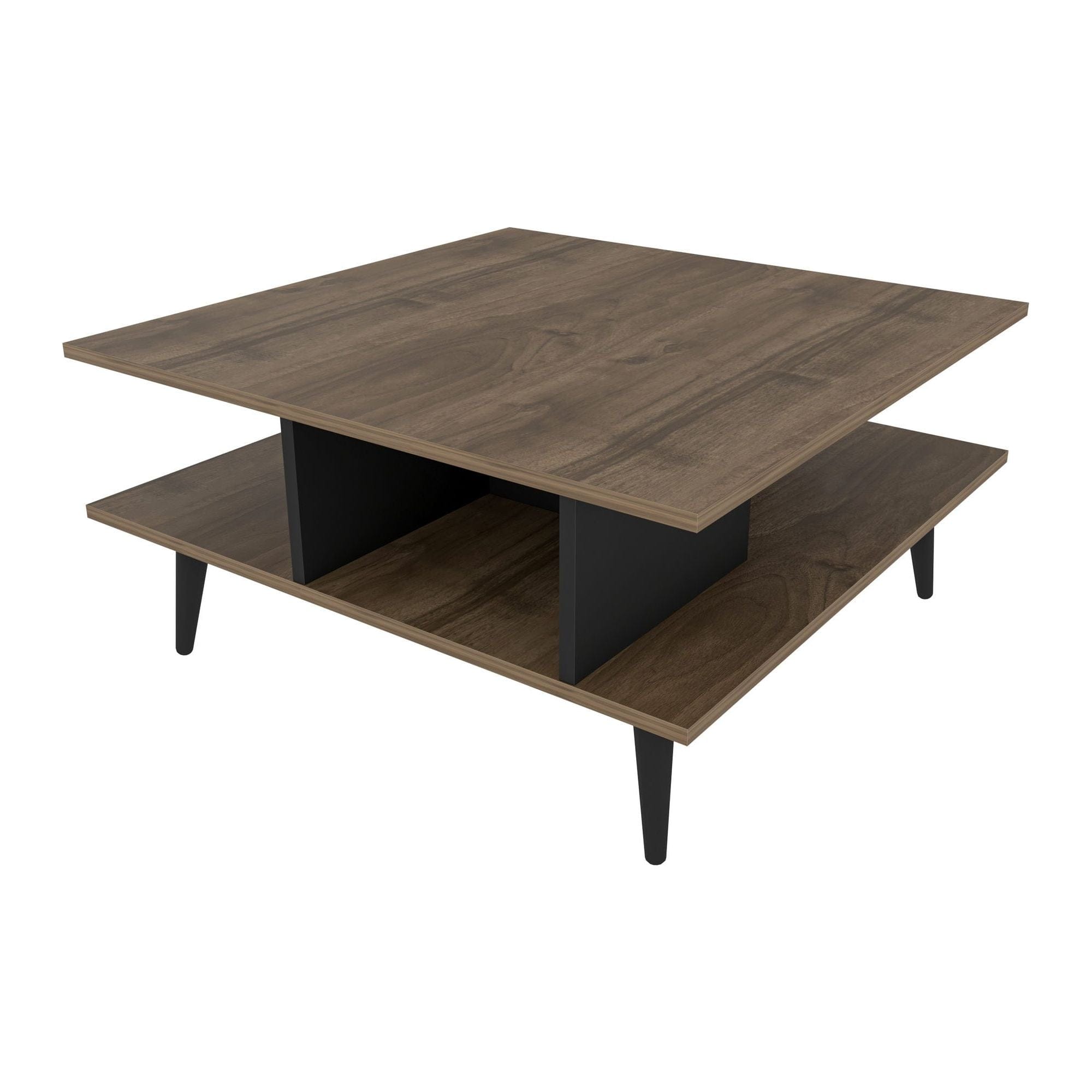 Masuta cafea Akya, nuc, PAL, 89x89x44 cm