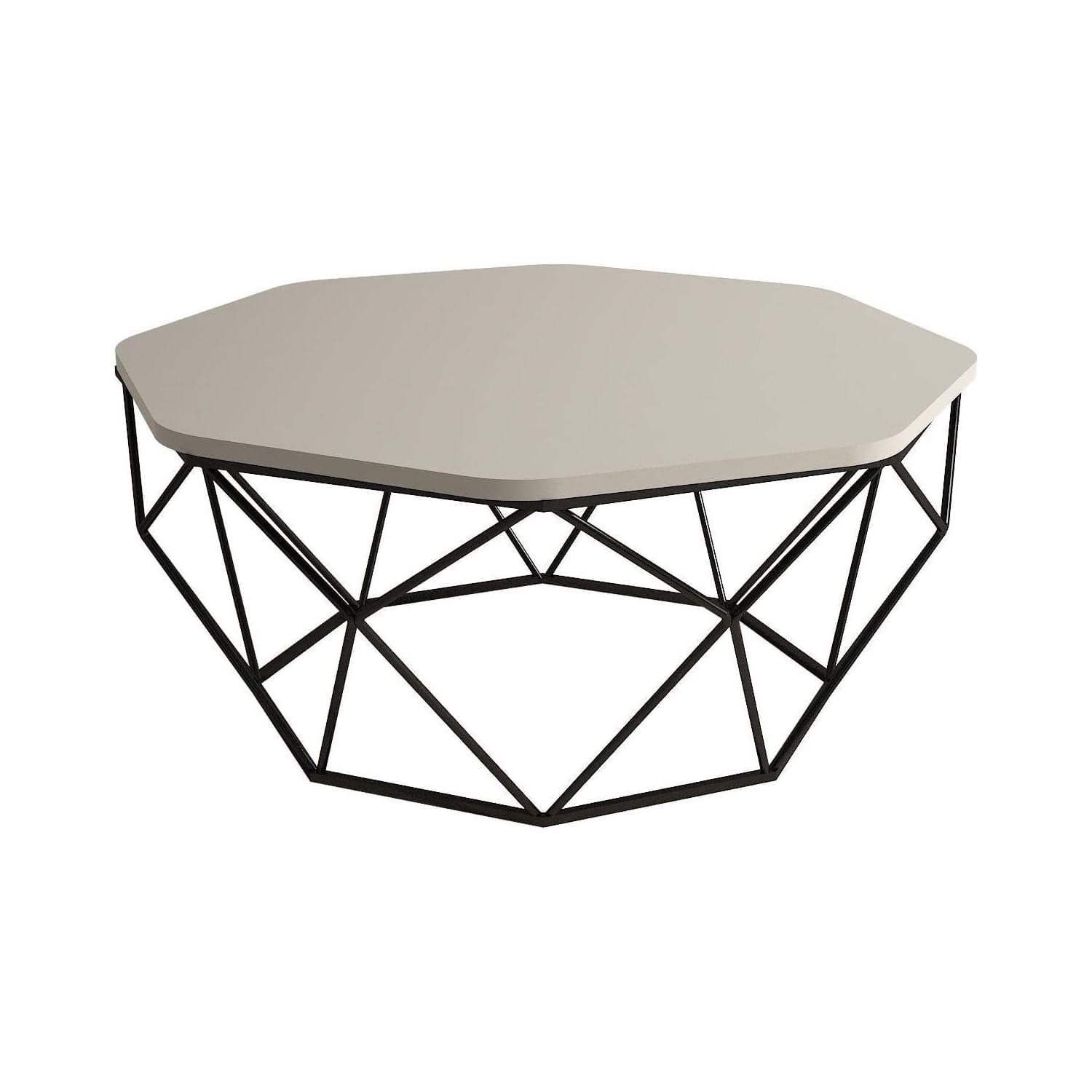 Masuta cafea Diamond, bej/negru, PAL melaminat/metal, 90x38x90 cm
