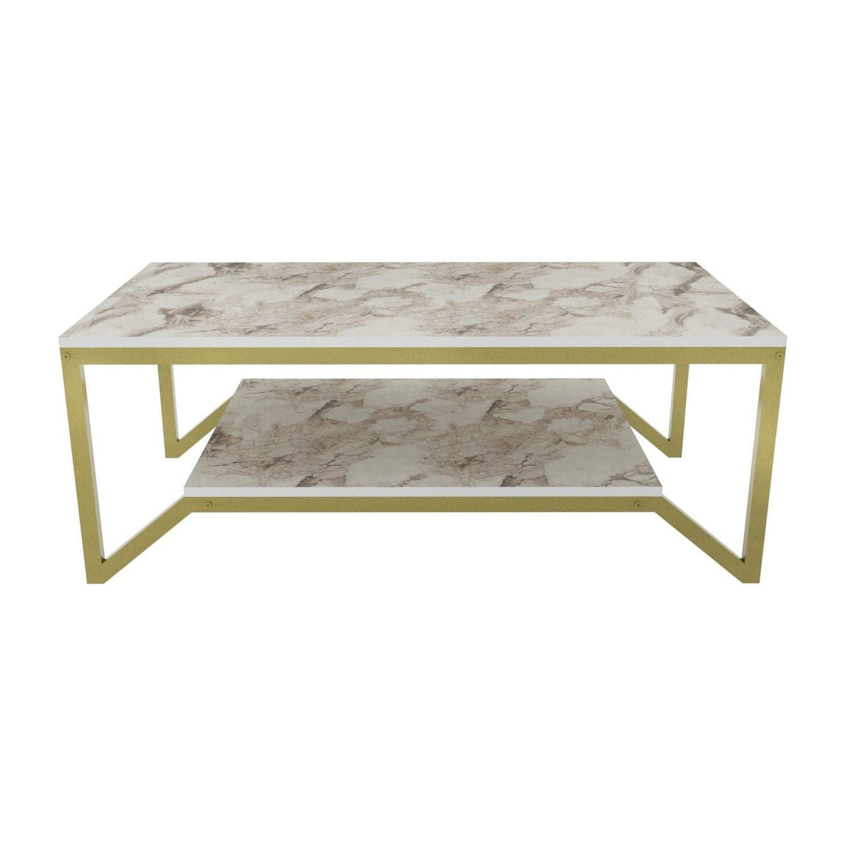 Masuta cafea Flora, auriu/bej, PAL, 120x60x46 cm